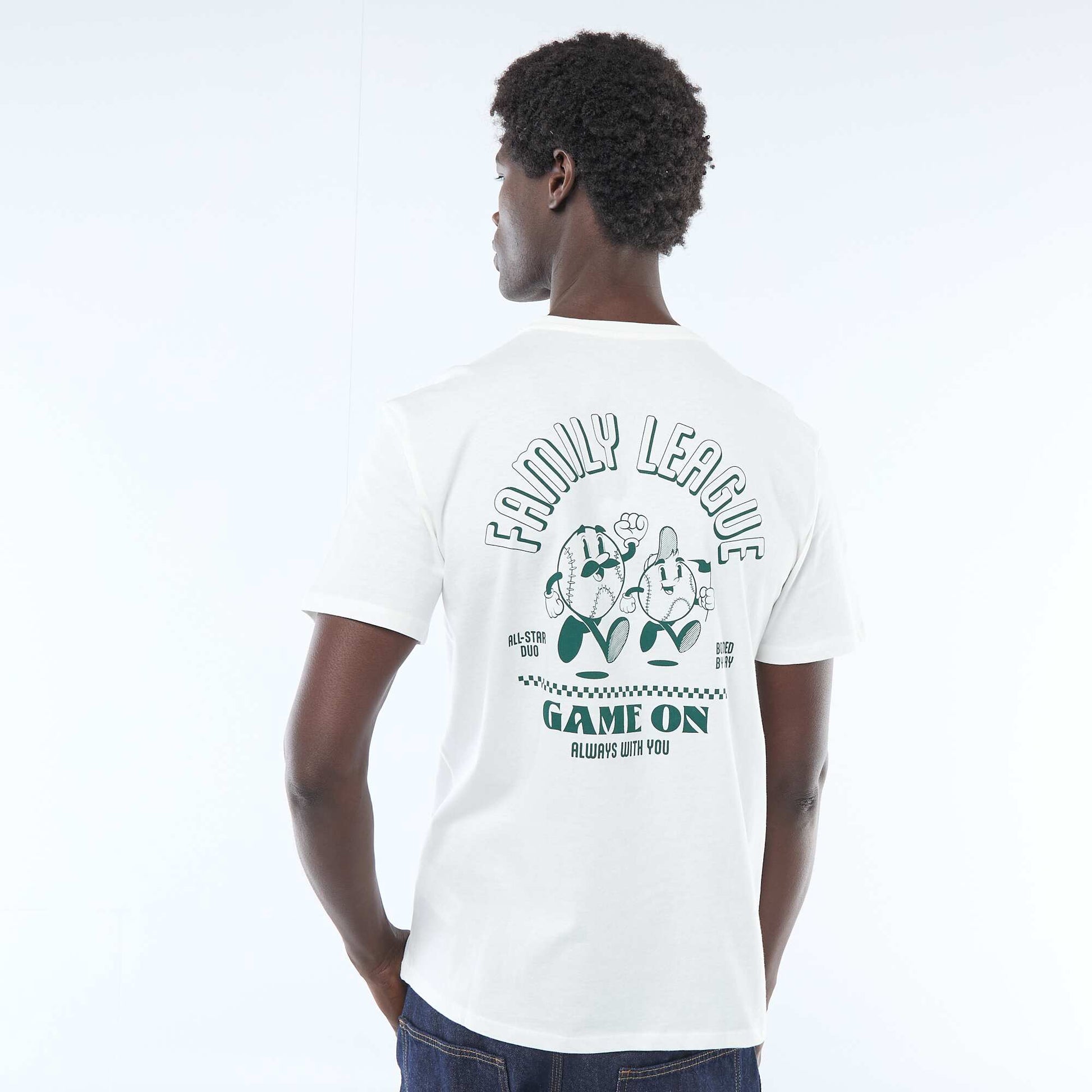 Printed Front and Back Short-Sleeve Jersey T-shirt WHITE
