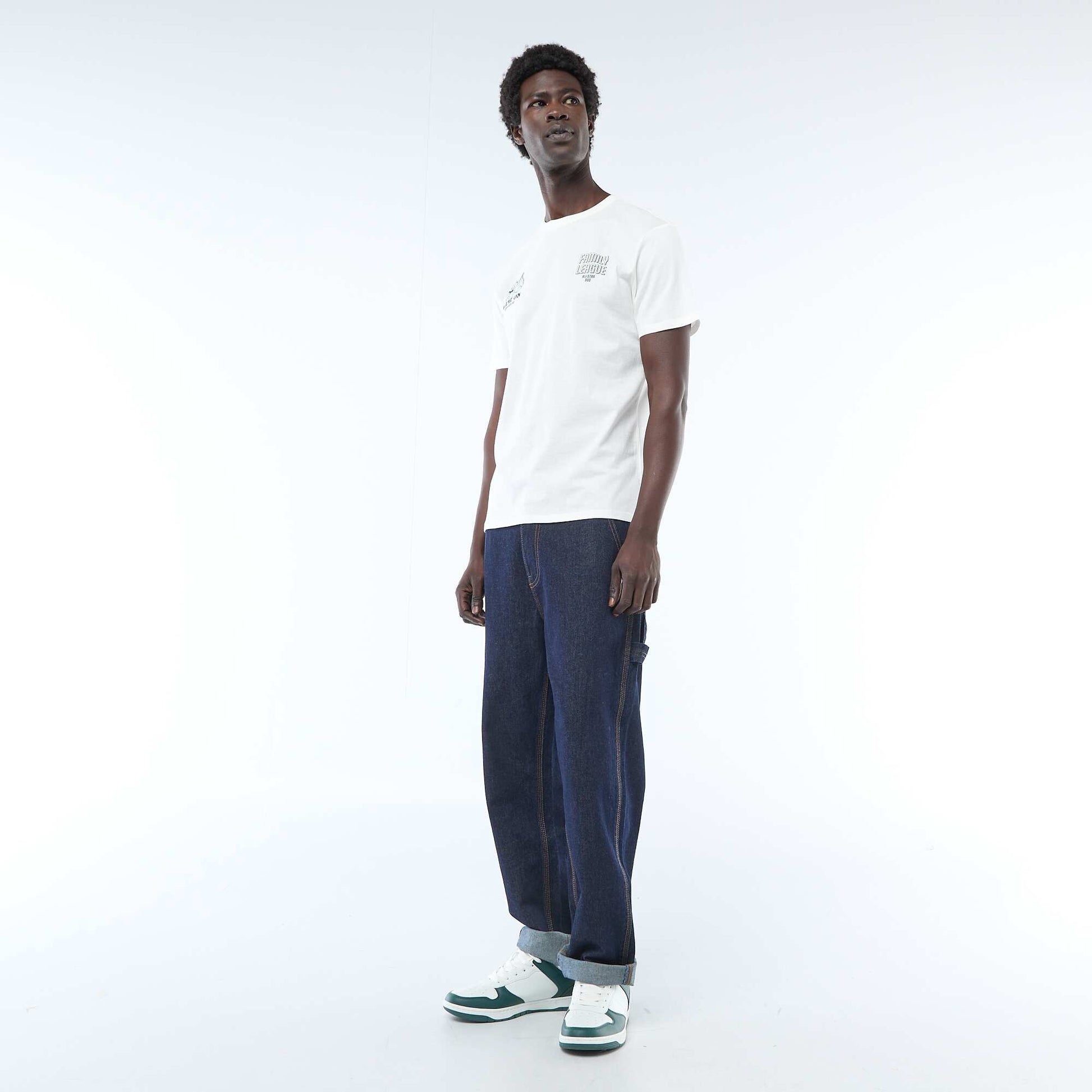 Printed Front and Back Short-Sleeve Jersey T-shirt WHITE