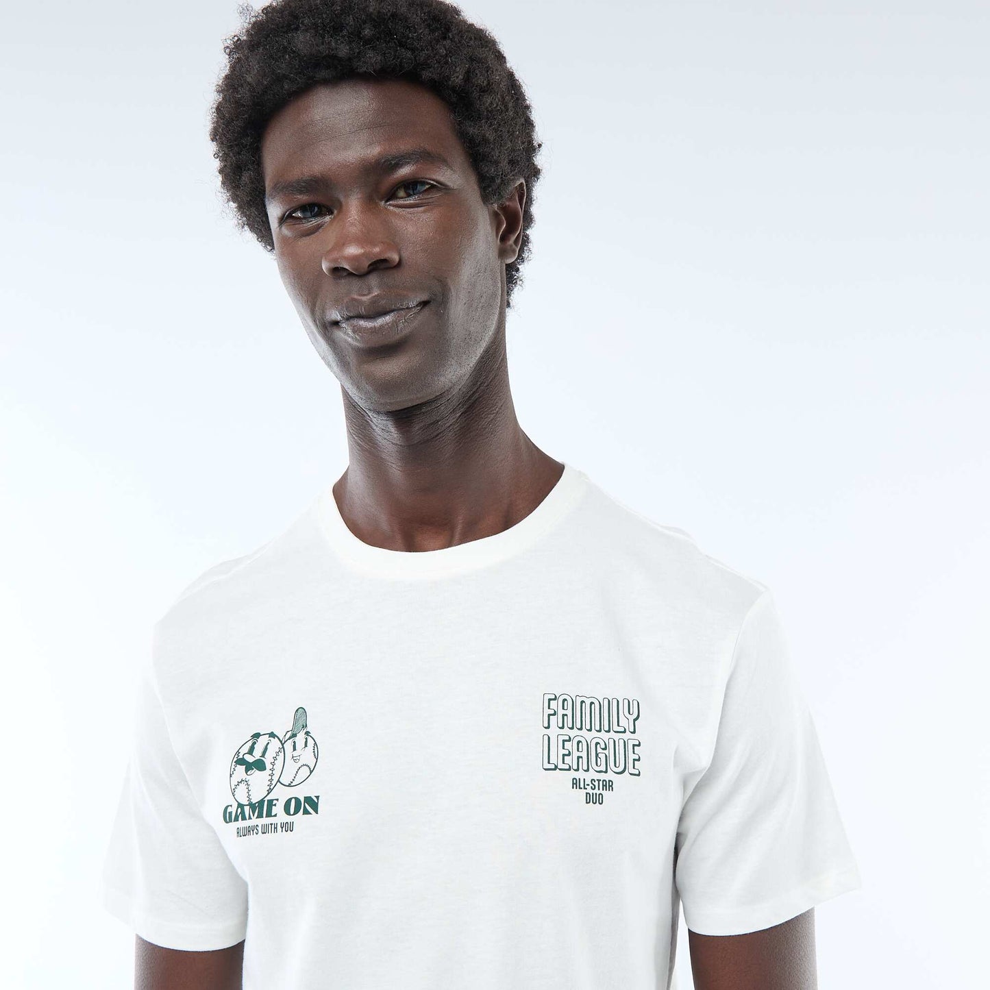 Printed Front and Back Short-Sleeve Jersey T-shirt WHITE