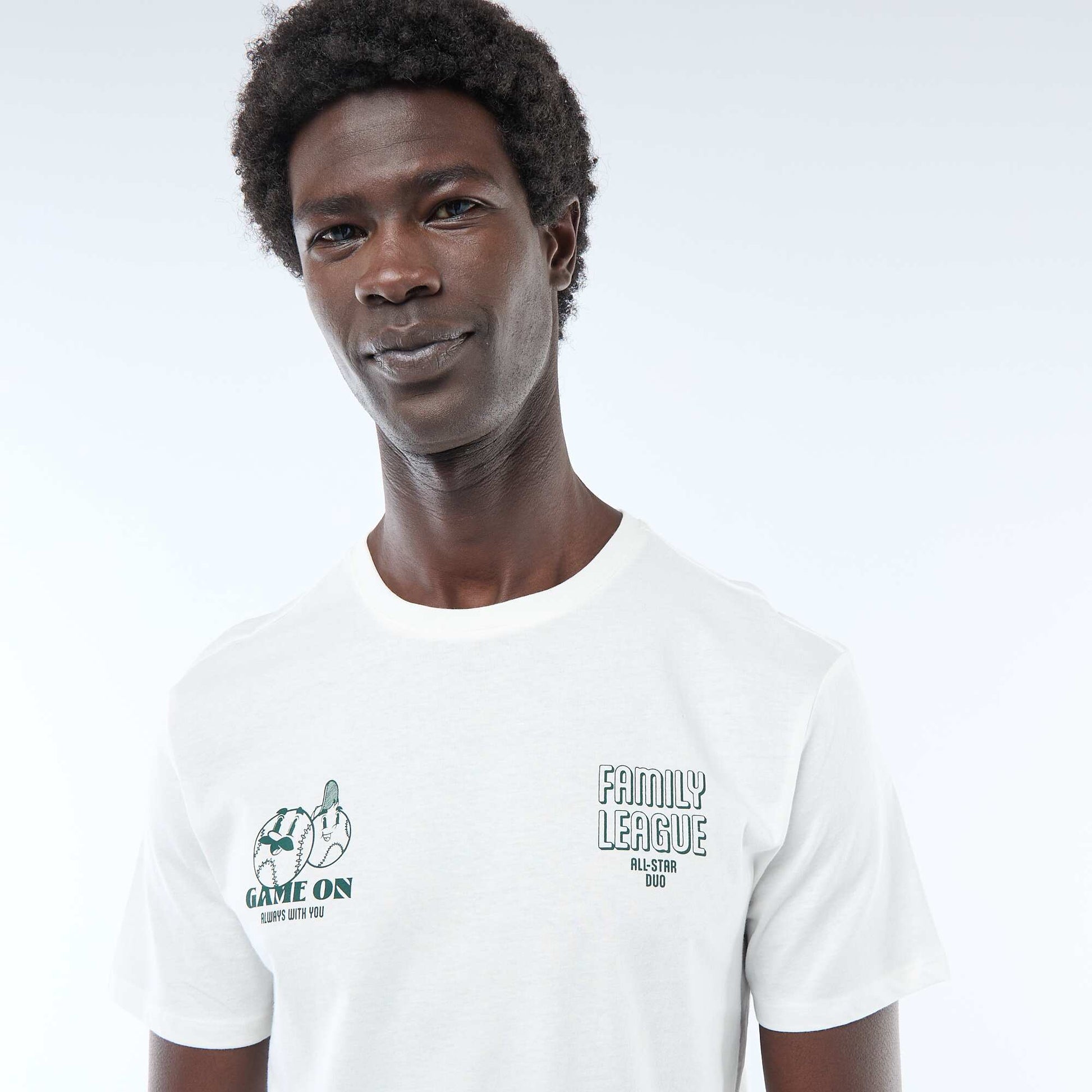 Printed Front and Back Short-Sleeve Jersey T-shirt WHITE