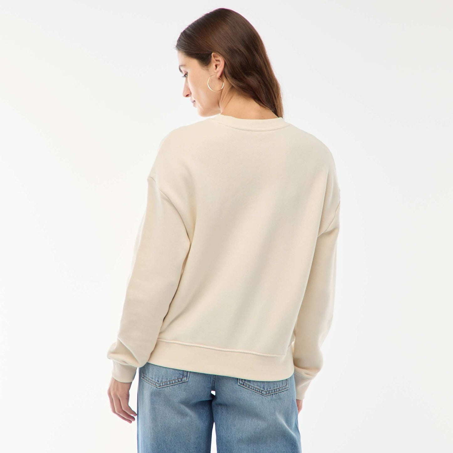 Lightweight French Terry Printed Sweatshirt WHITE