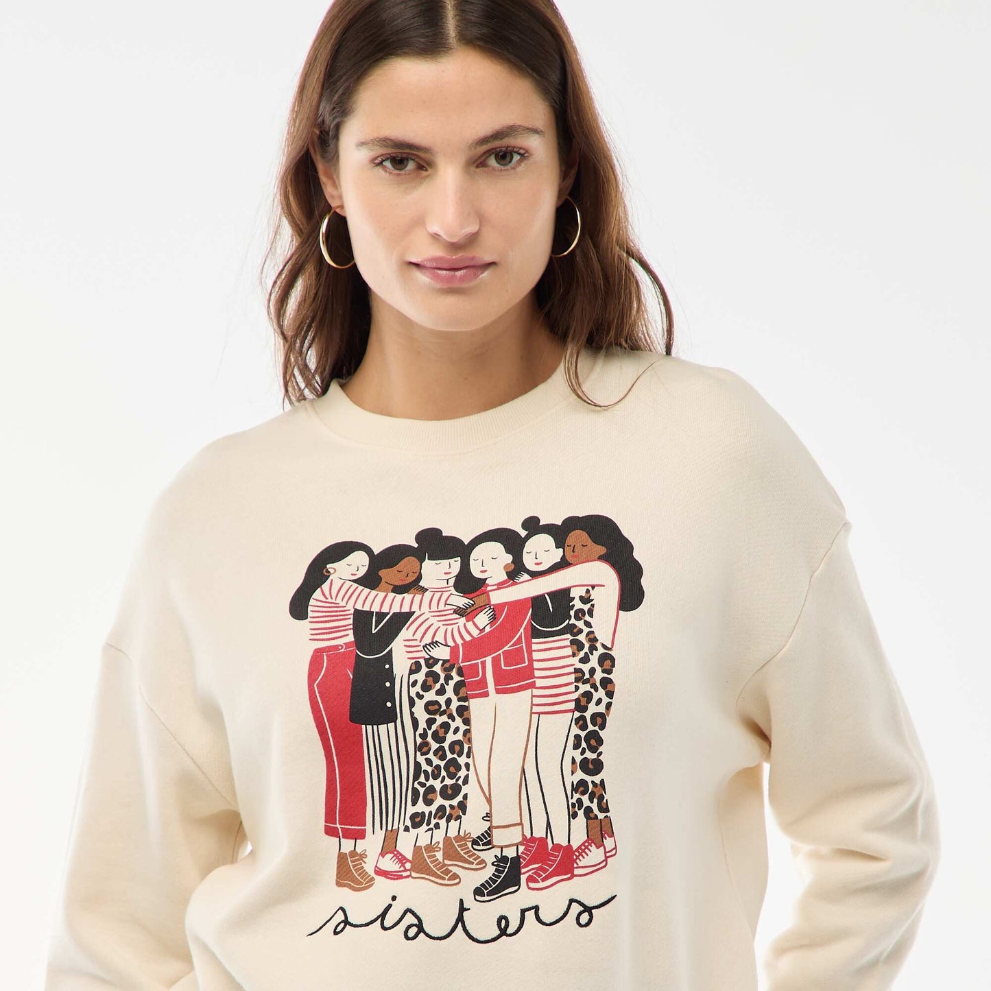 Lightweight French Terry Printed Sweatshirt WHITE