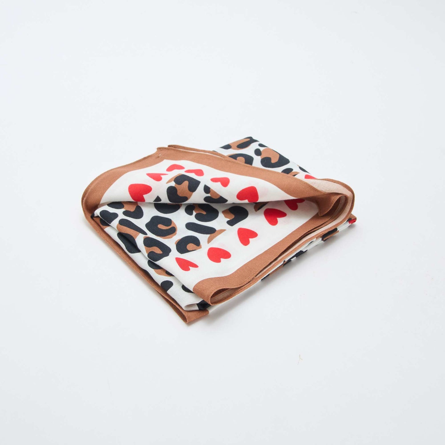 Square Printed Scarf (65x65 cm) - Valentine's Day WHITE