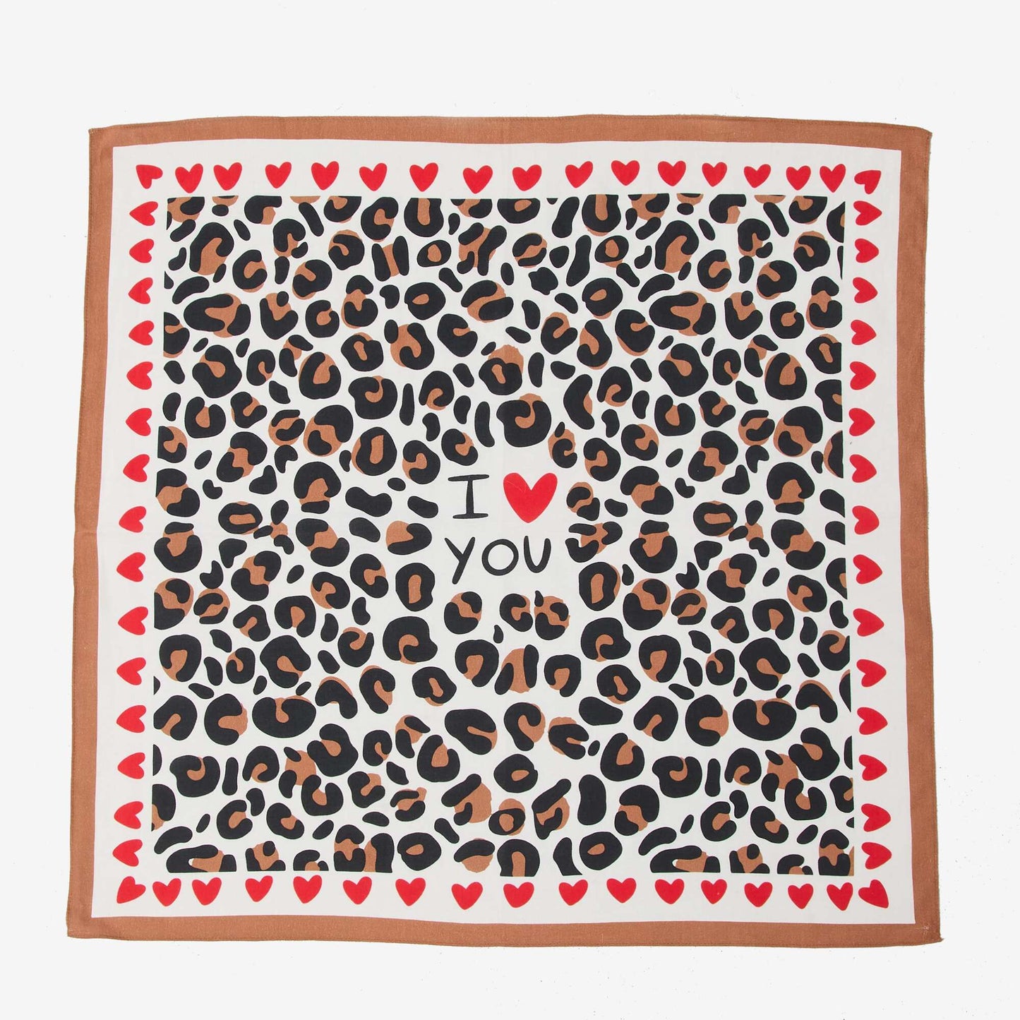 Square Printed Scarf (65x65 cm) - Valentine's Day WHITE