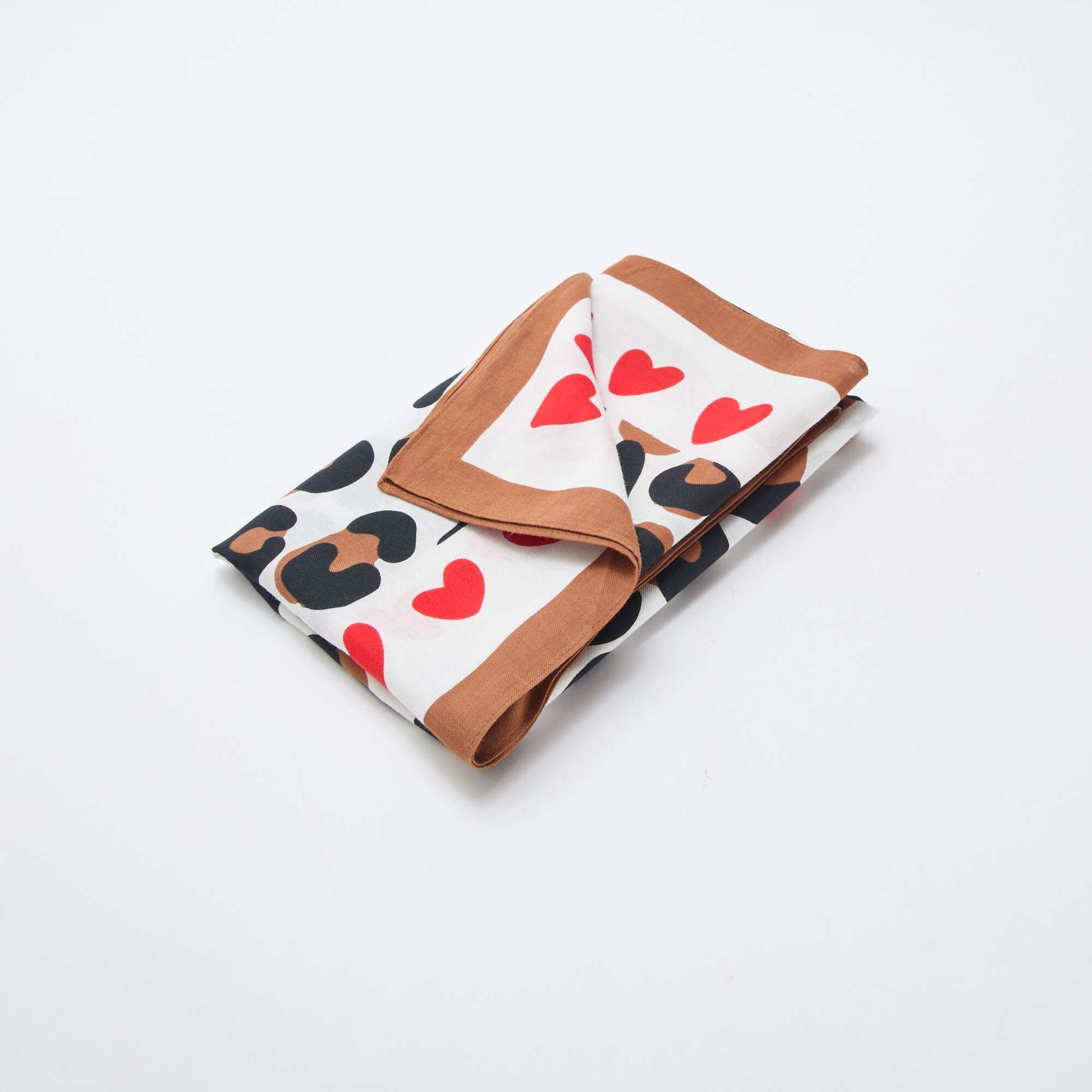 Fantasy Print Scarf (100x100 cm) - Valentine's Day WHITE