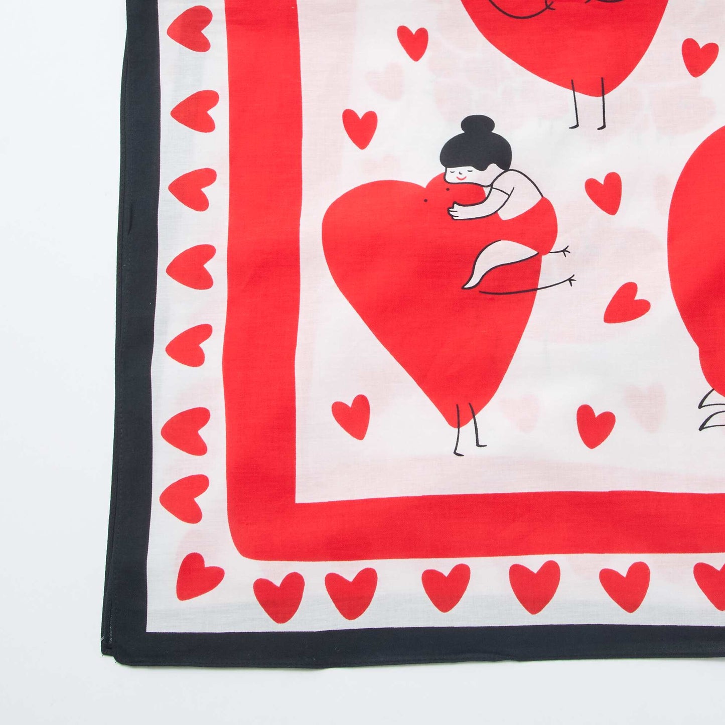 Fantasy Print Scarf (100x100 cm) - Valentine's Day WHITE