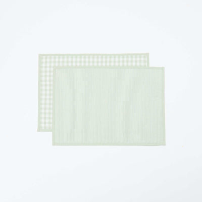 Set of 2 Checkered Placemats GREEN