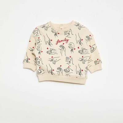 Round Neck Sweatshirt - Valentine's Day WHITE
