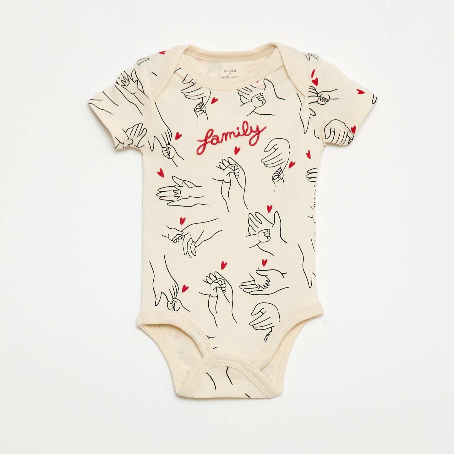 2-Pack Family Print Bodysuits - Valentine's Day WHITE