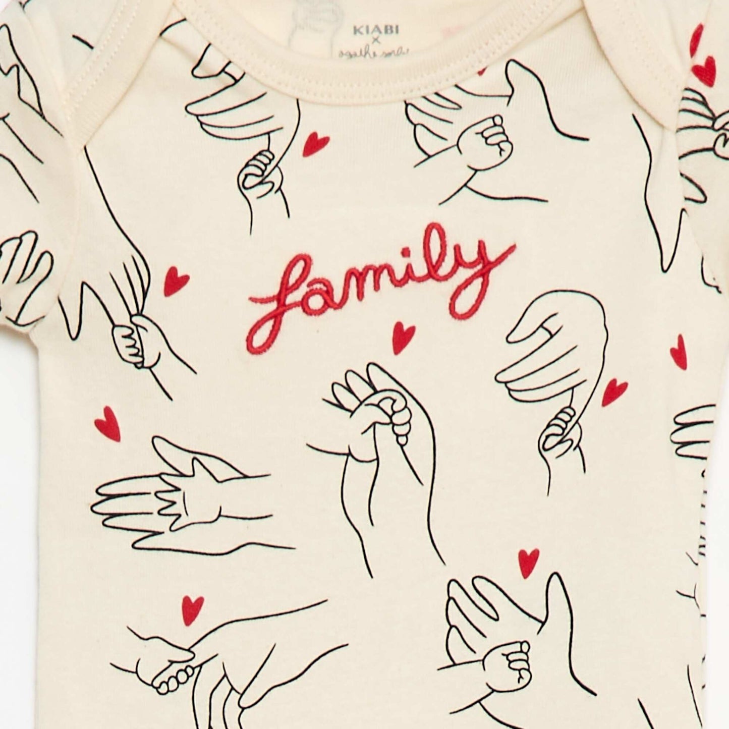 2-Pack Family Print Bodysuits - Valentine's Day WHITE