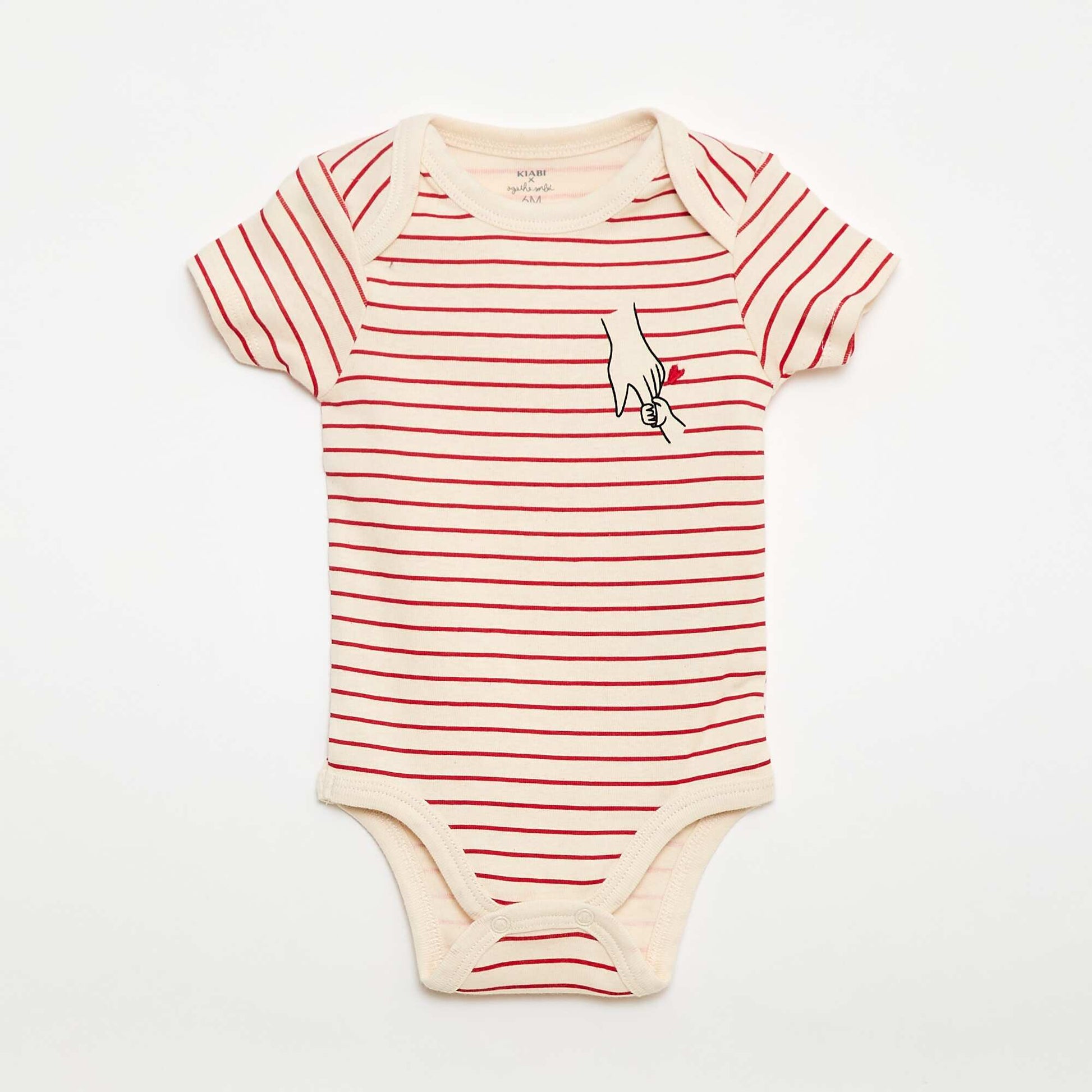 2-Pack Family Print Bodysuits - Valentine's Day WHITE