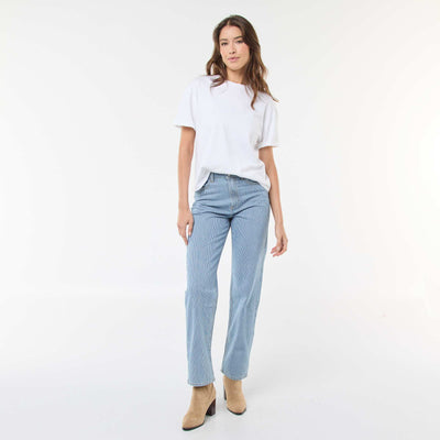 Regular Fit Cotton-Blend Line Detail Jean BLUE