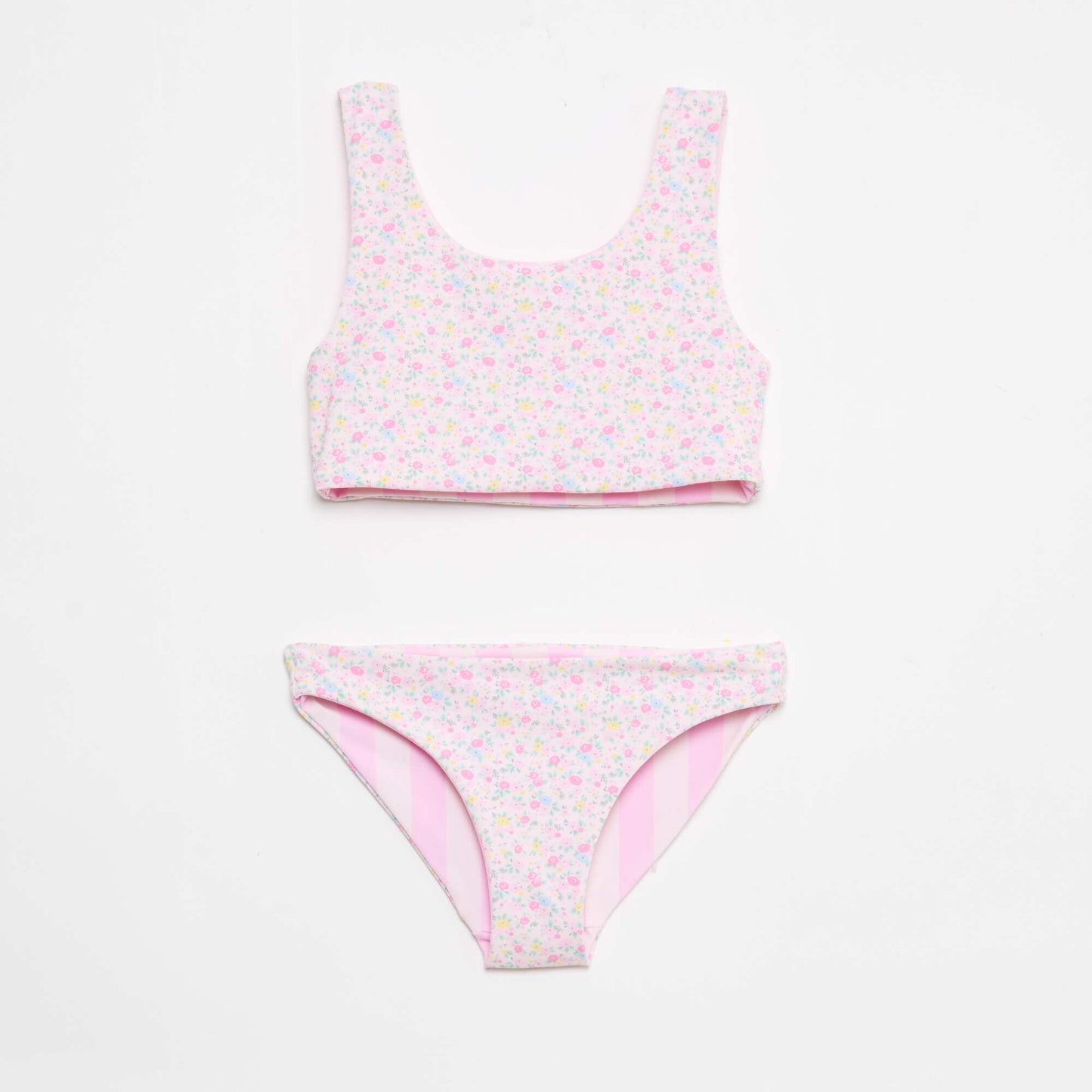 Reversible Floral Swimsuit - 2 Piece PINK