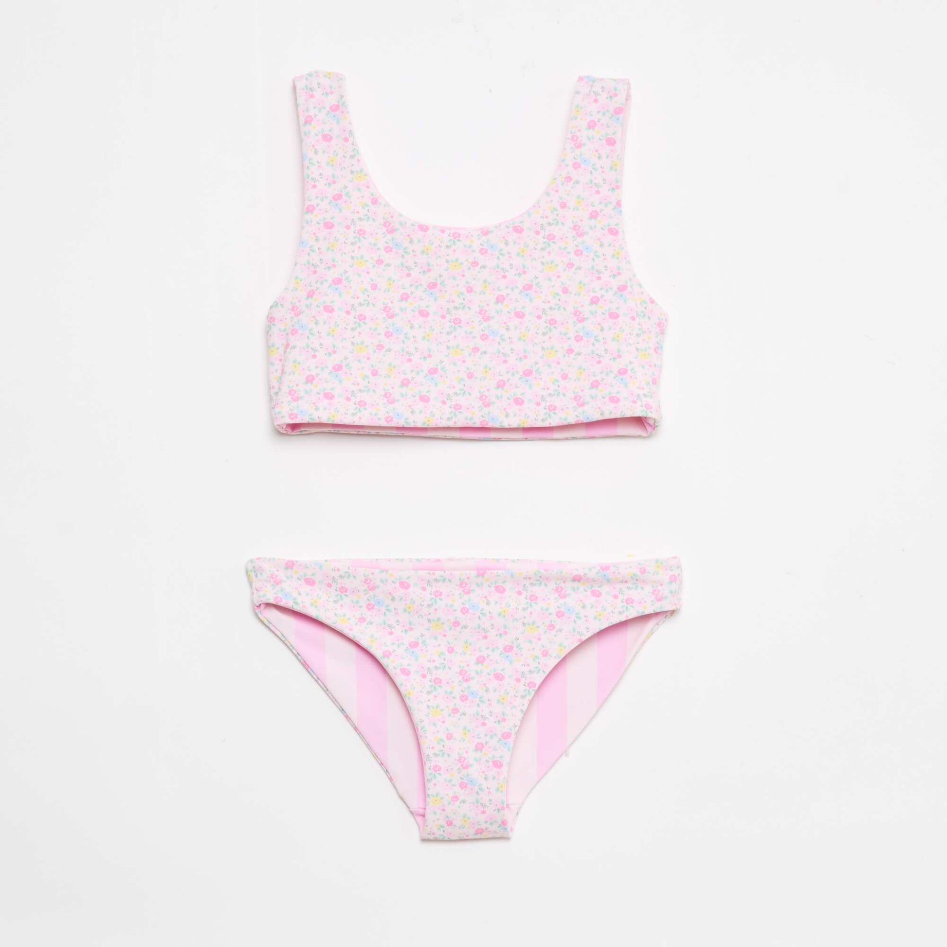 Reversible Floral Swimsuit - 2 Piece PINK