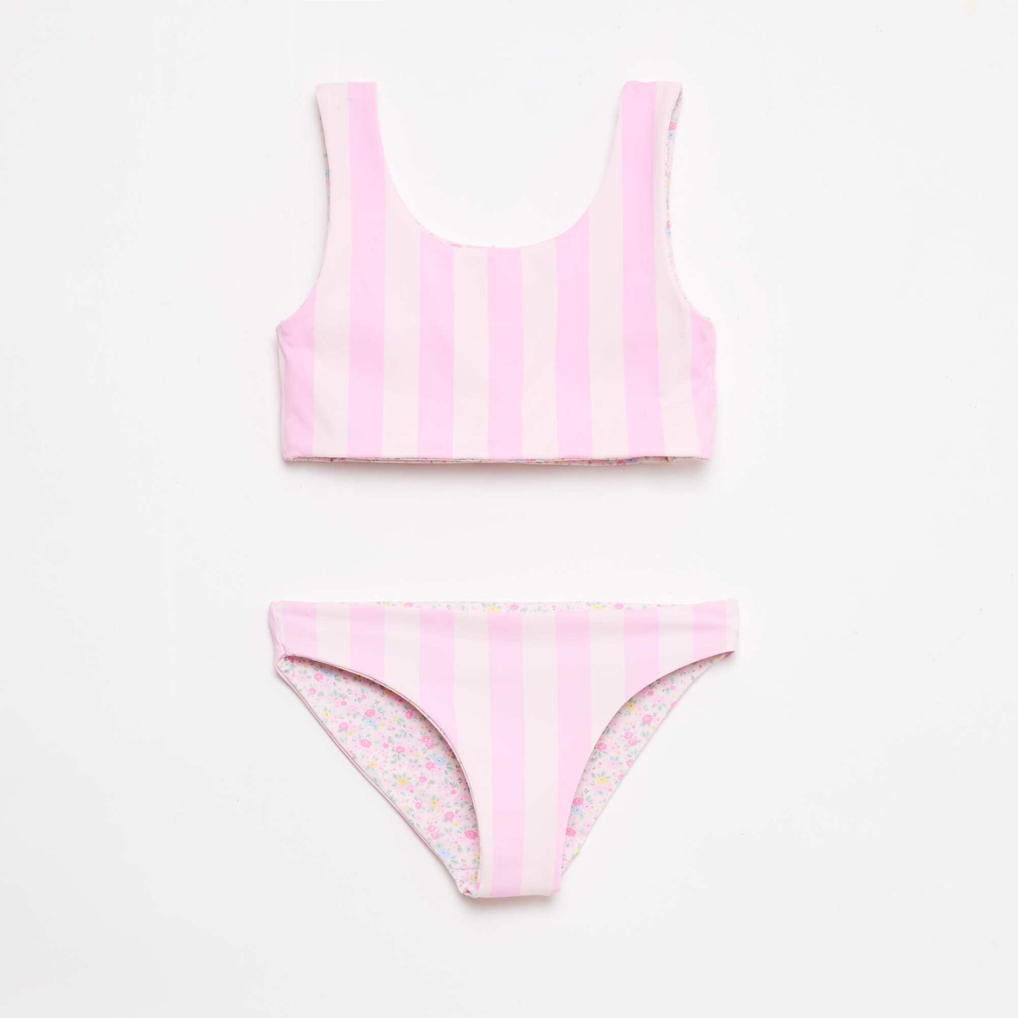 Reversible Floral Swimsuit - 2 Piece PINK