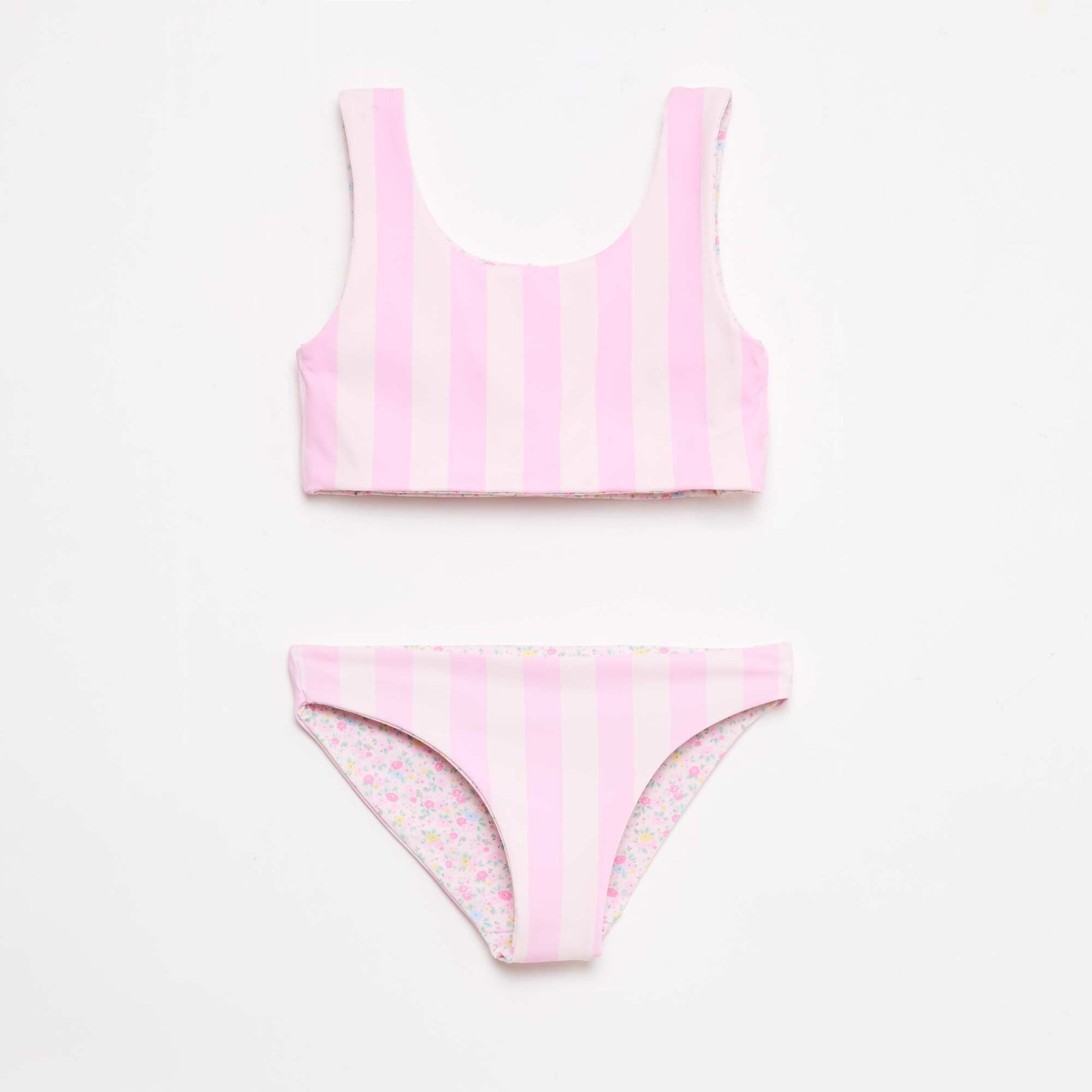 Reversible Floral Swimsuit - 2 Piece PINK