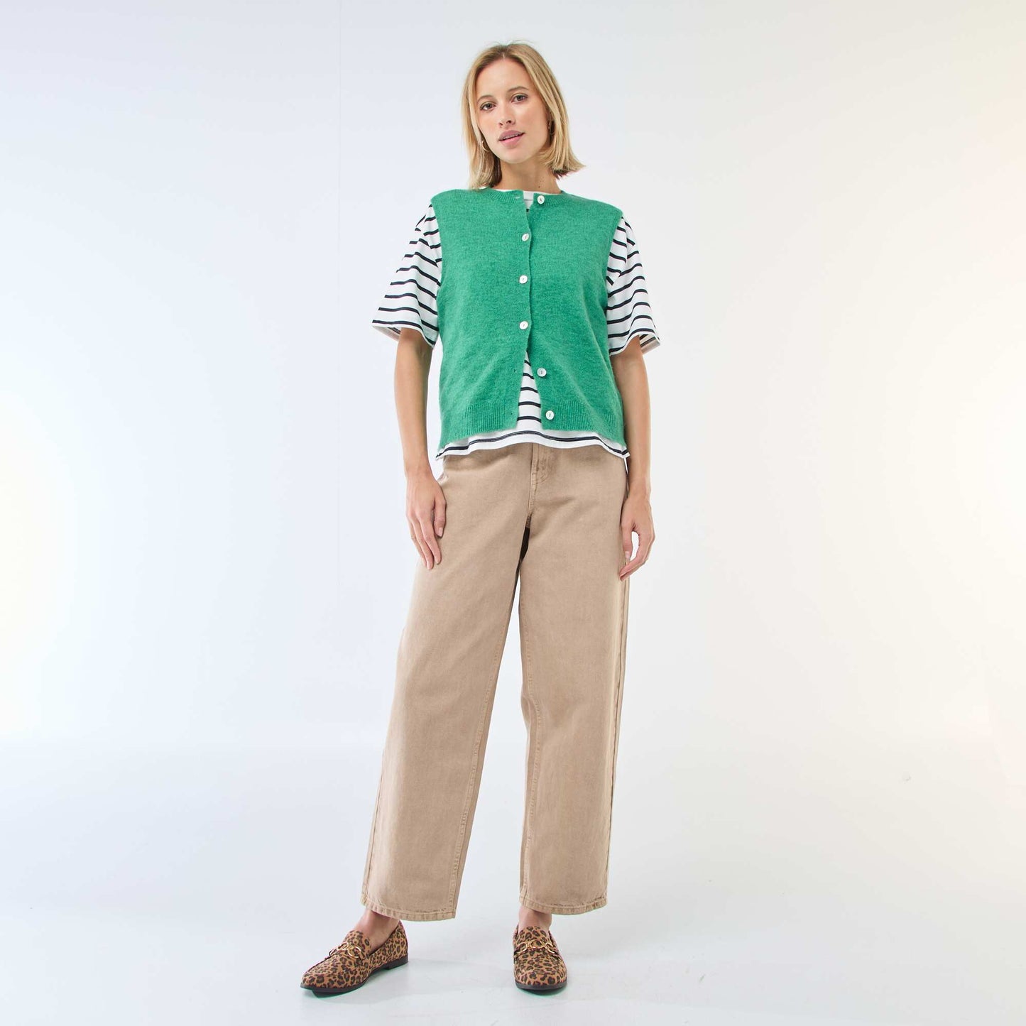 Sleeveless Solid Color Vest GREEN