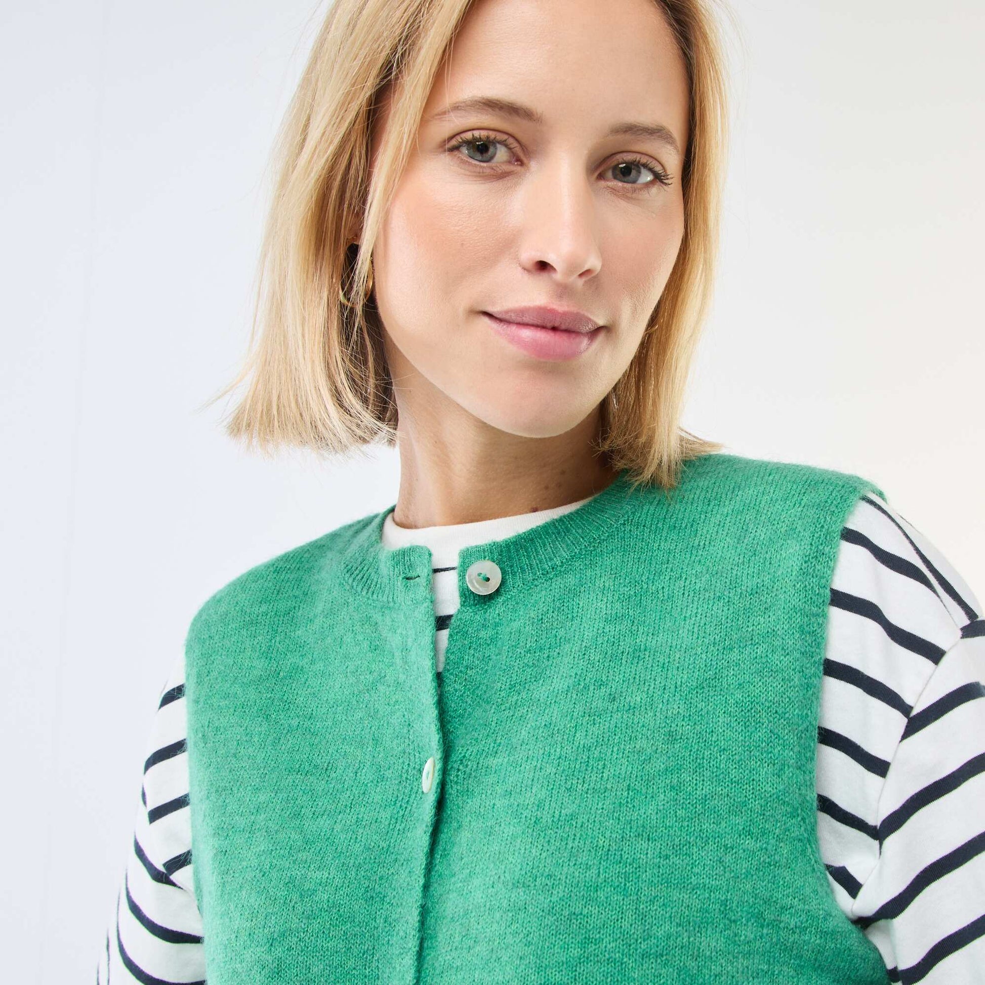 Sleeveless Solid Color Vest GREEN
