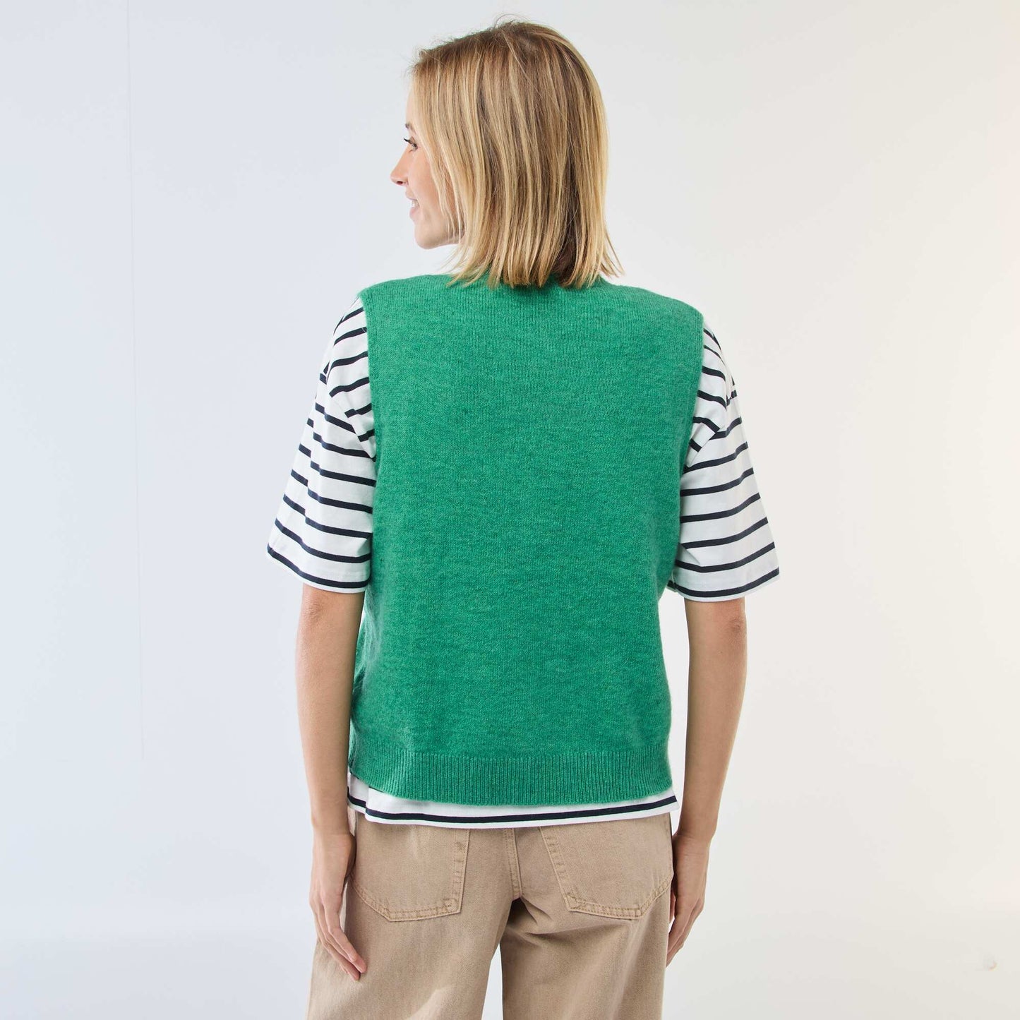Sleeveless Solid Color Vest GREEN