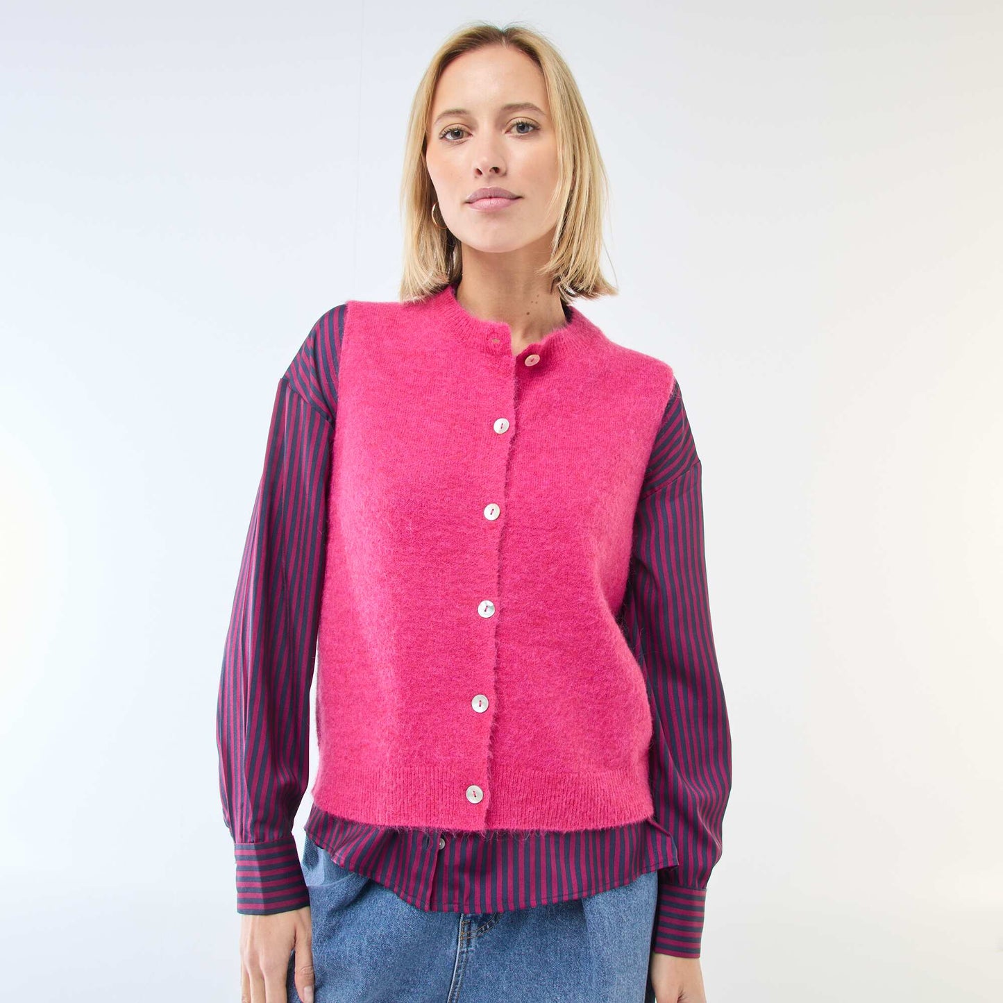 Sleeveless Solid Color Vest PINK