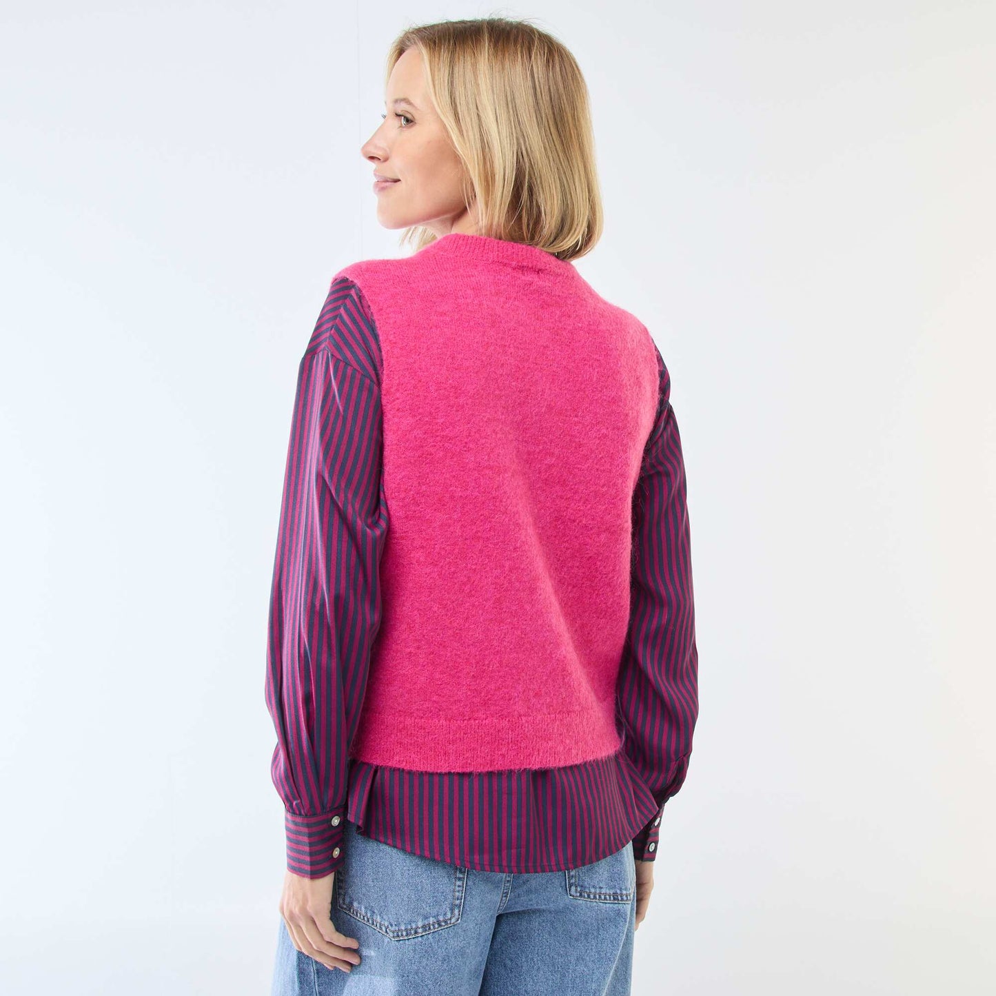 Sleeveless Solid Color Vest PINK