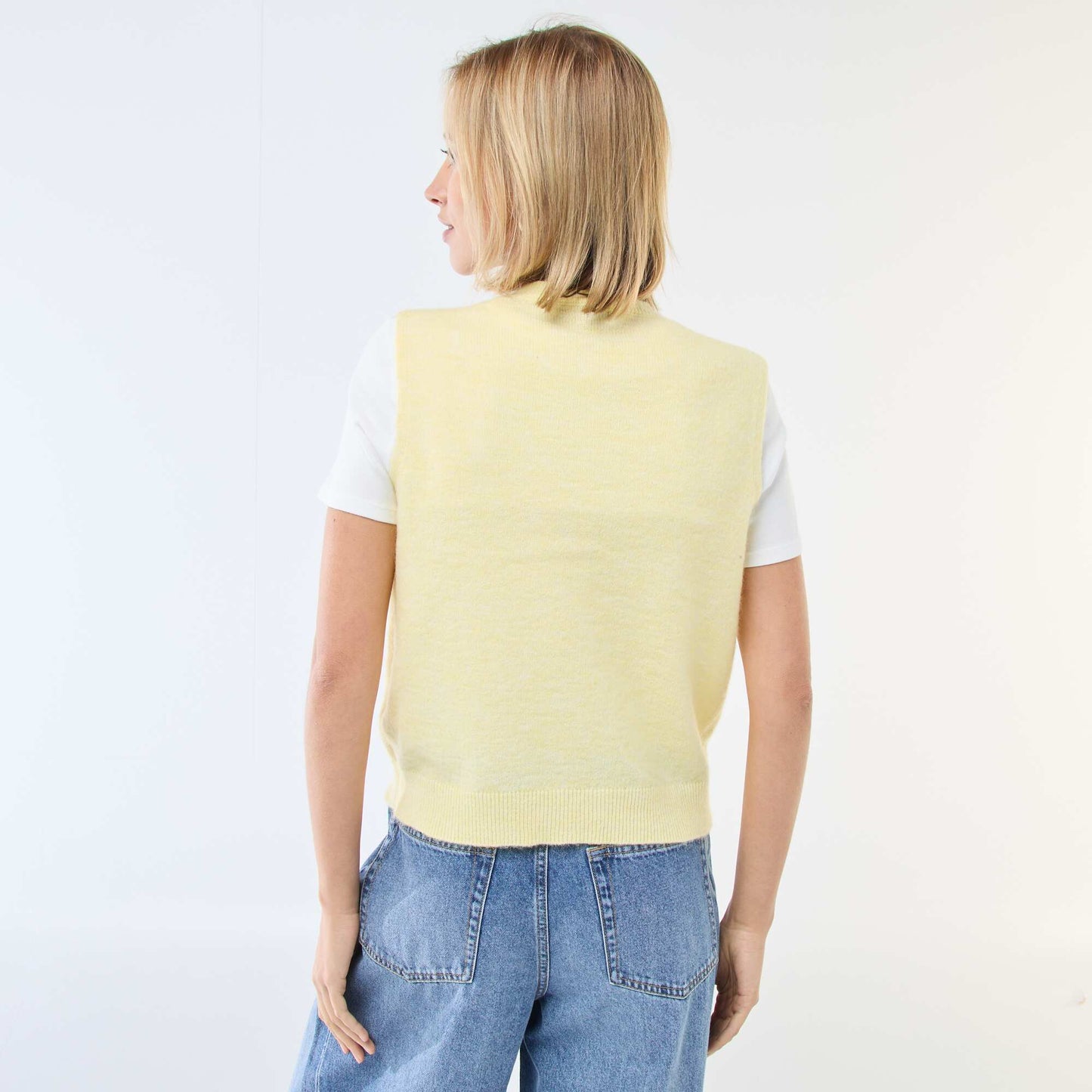 Sleeveless Solid Color Vest YELLOW