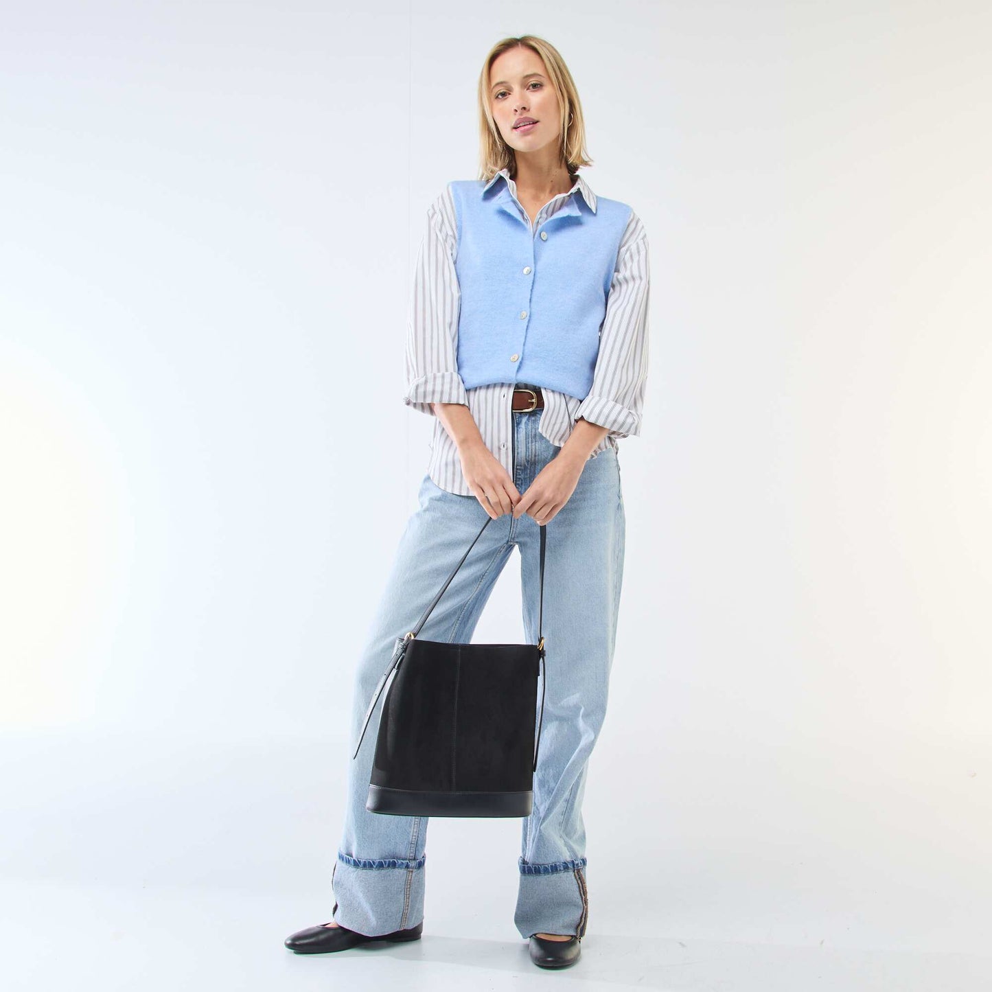 Sleeveless Solid Color Vest BLUE