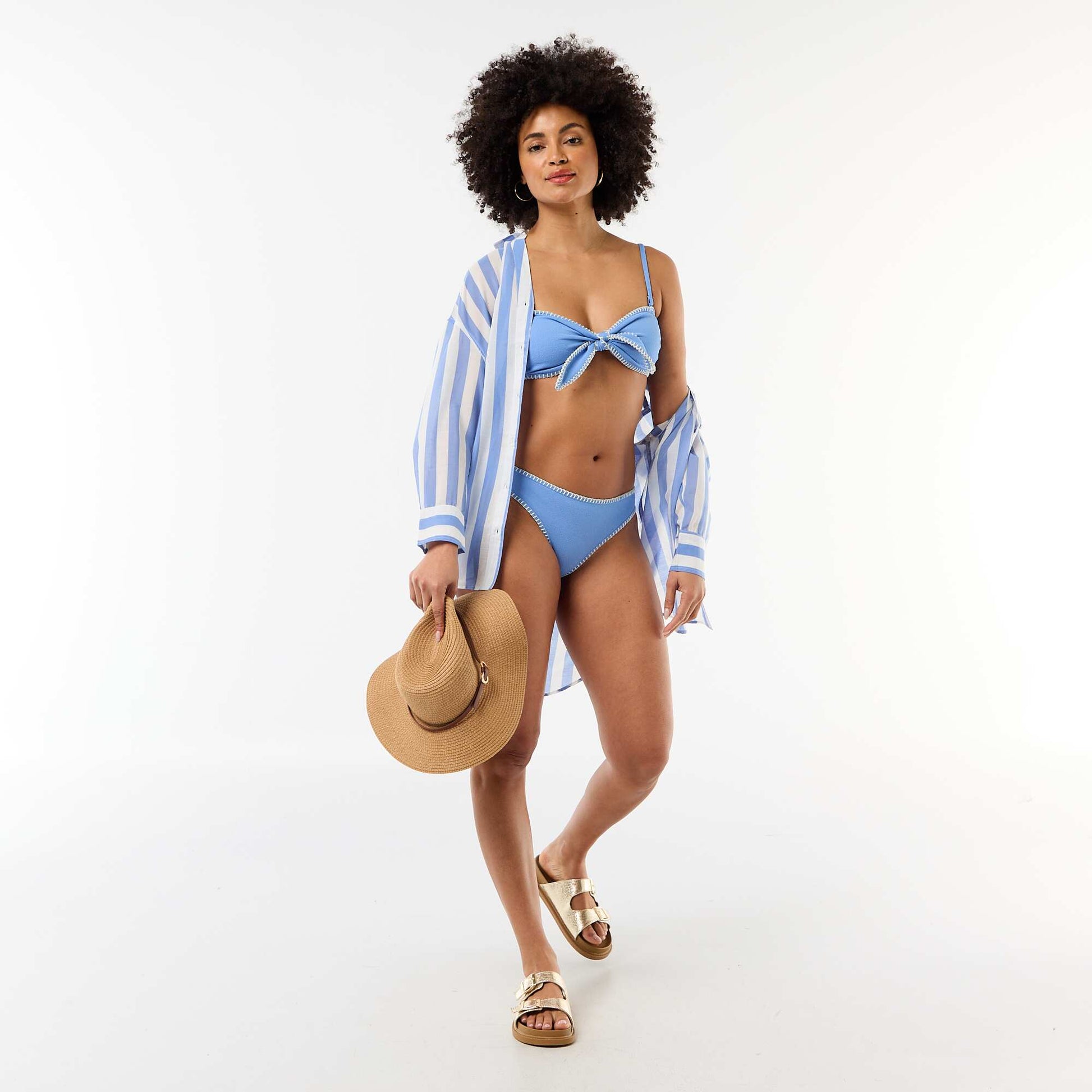 Swim briefs with contrast stitching BLUE