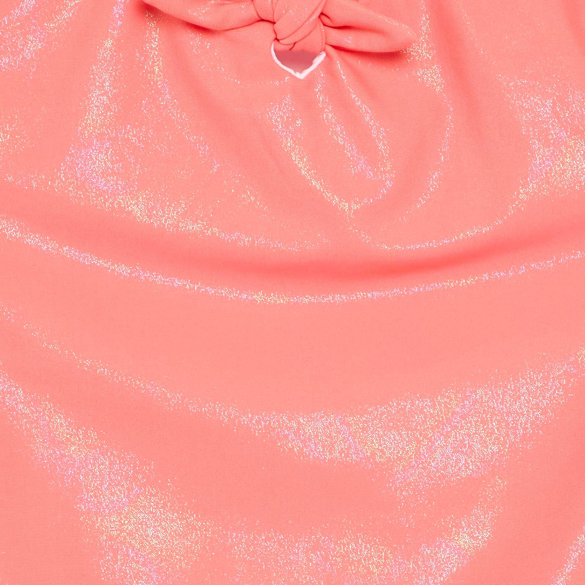 One-piece swimsuit with shiny fabric ORANGE
