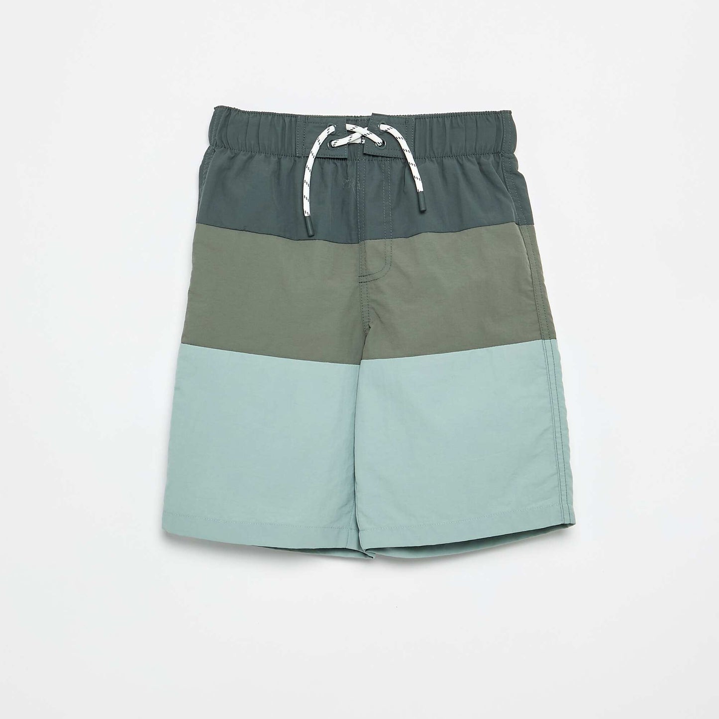 Long Striped Swim Shorts KHAKI