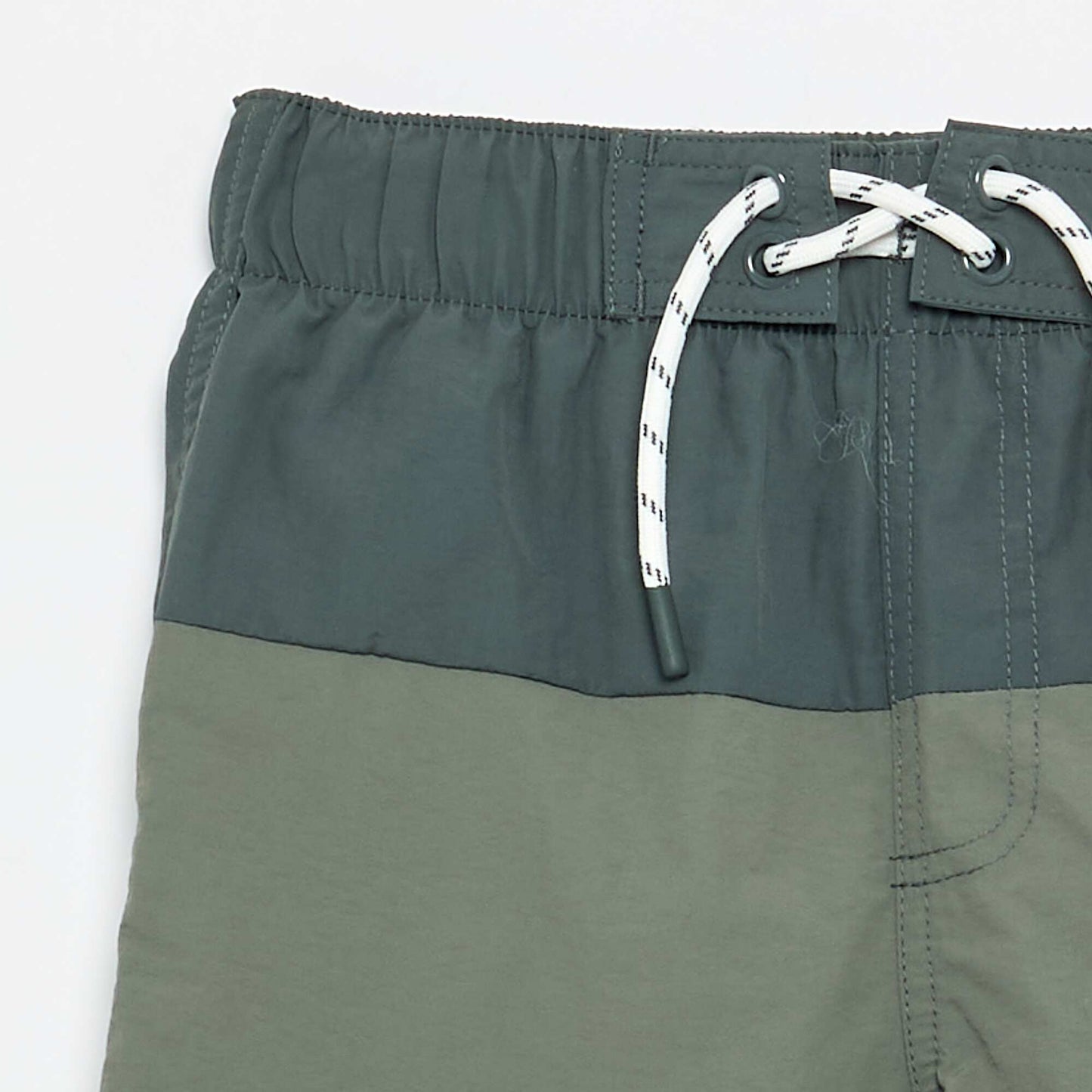 Long Striped Swim Shorts KHAKI