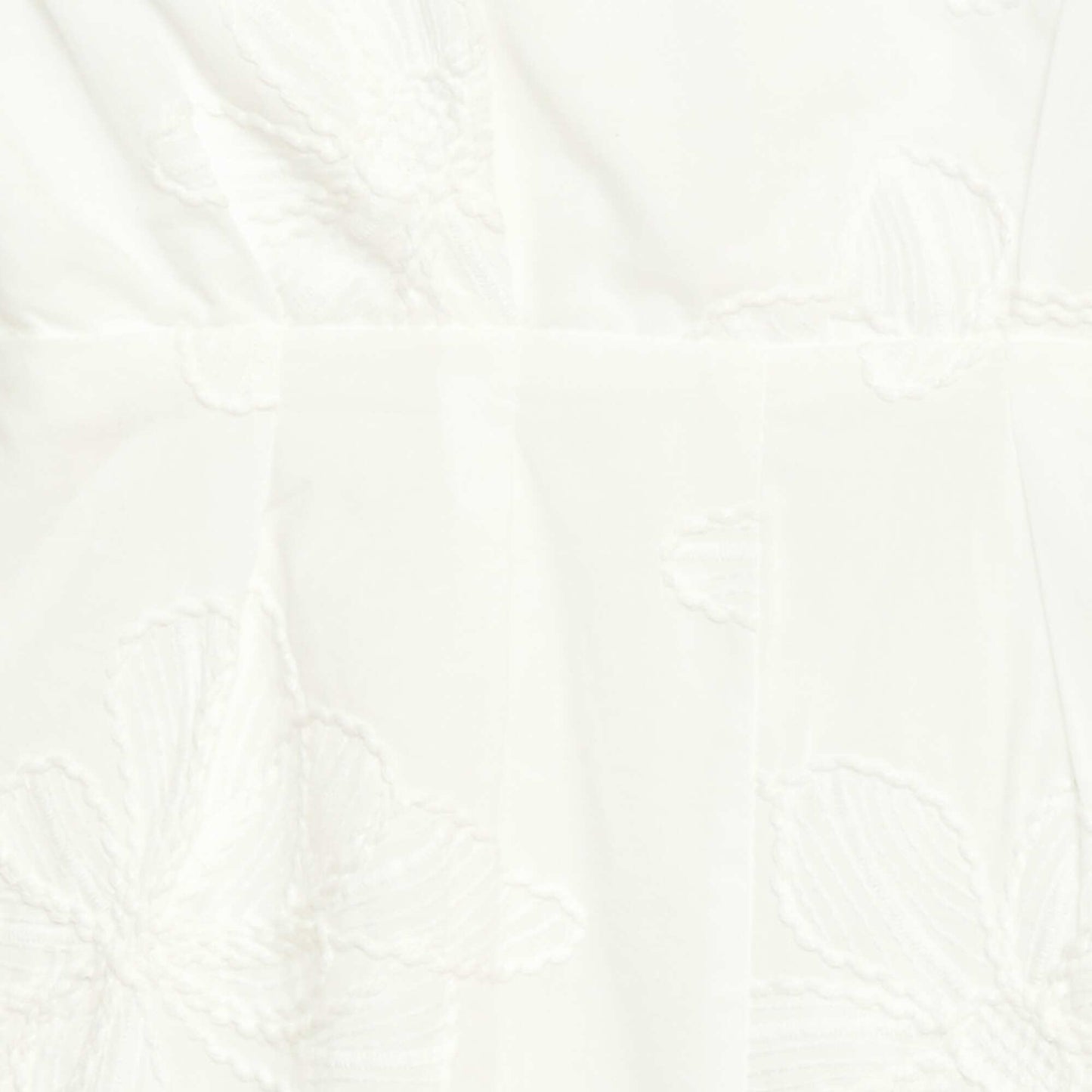 Short jumpsuit with large embroidered flowers WHITE