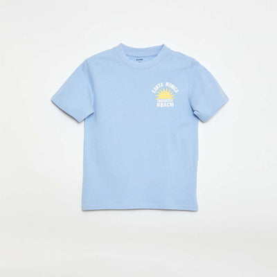 Printed Front and Back Short-Sleeve T-Shirt BLUE