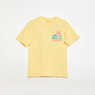 Printed Front and Back Short-Sleeve T-Shirt BEIGE
