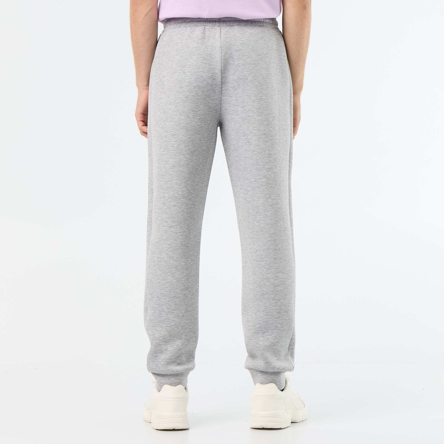 Fleece jogging bottoms with zipped pockets GREY