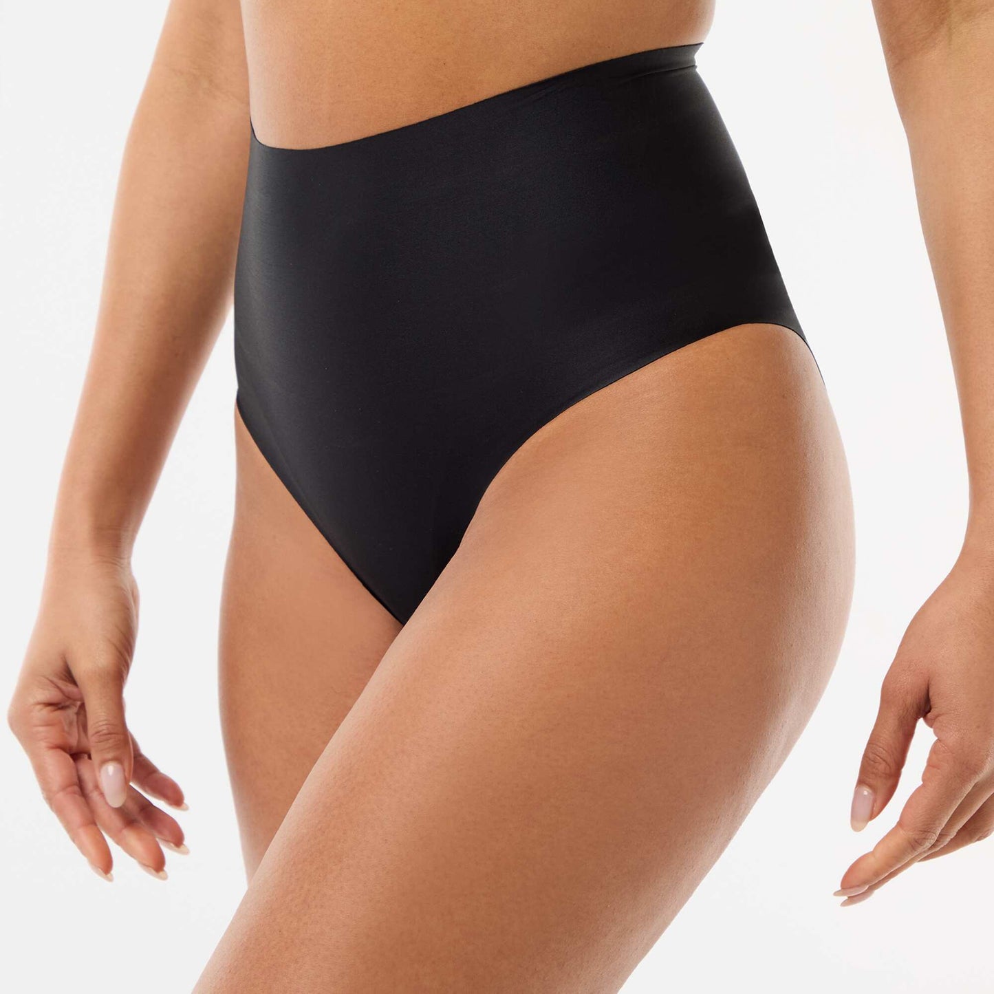 High-waisted shapewear briefs BLACK