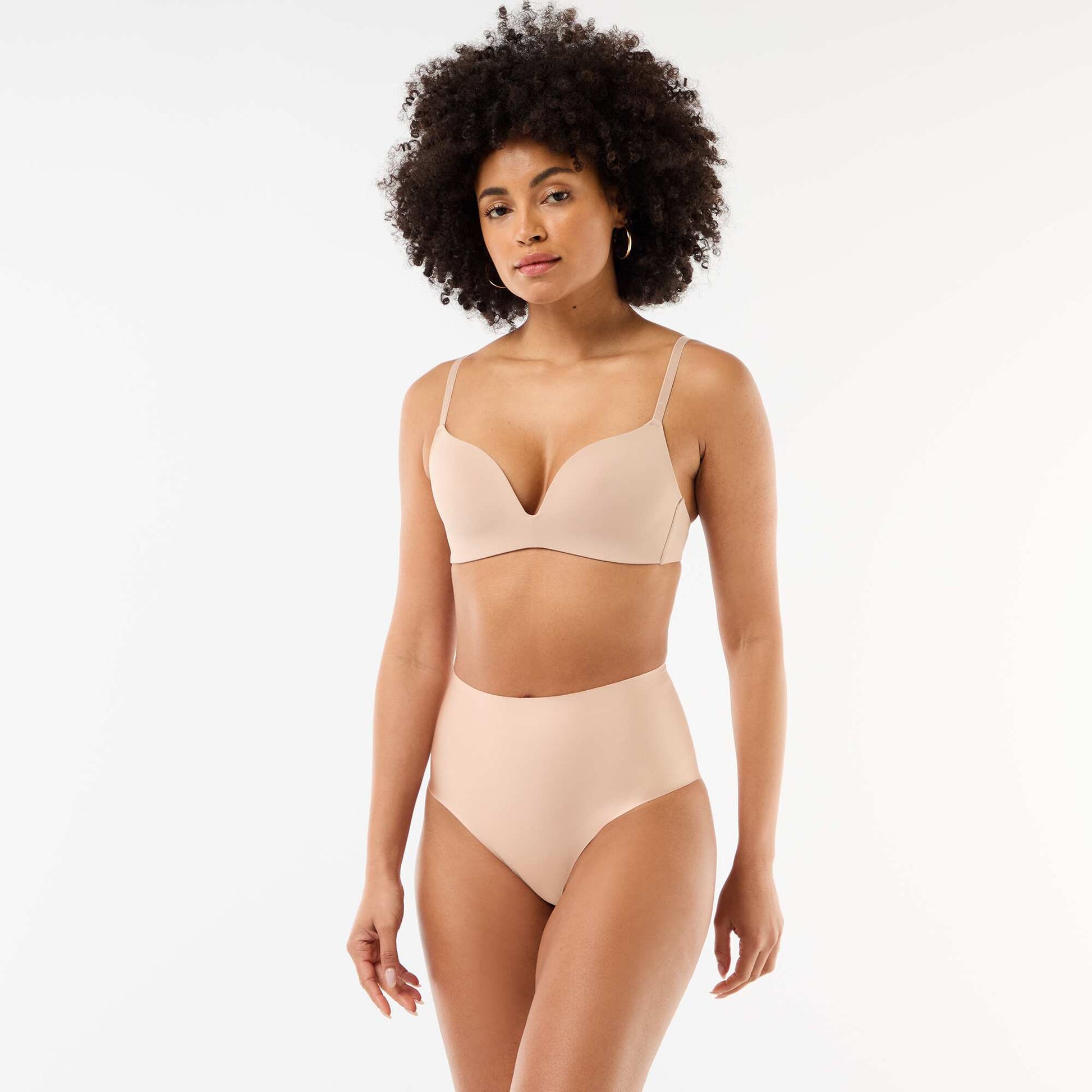 High-waisted shapewear briefs ECRU