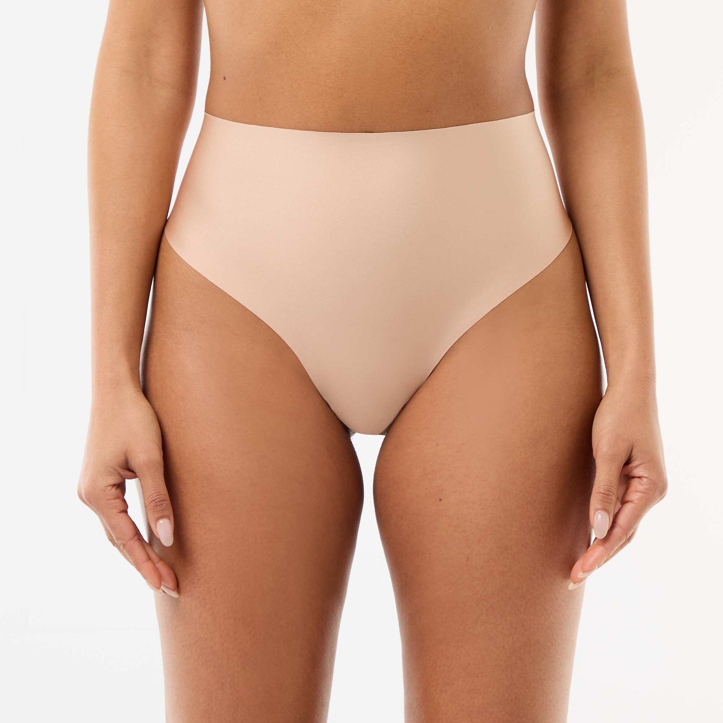 High-waisted shapewear thong ECRU