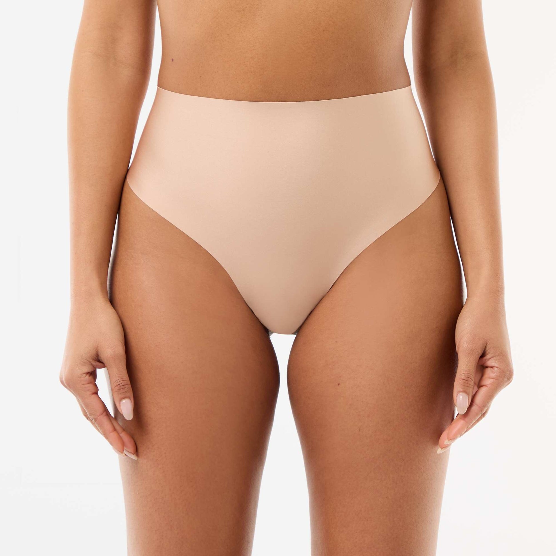High-waisted shapewear thong ECRU