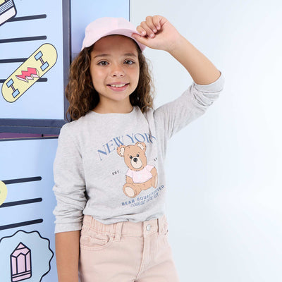 Long-sleeved T-shirt with print GREY