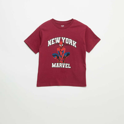 Spider-Man \'Marvel\' Short-Sleeved T-Shirt RED