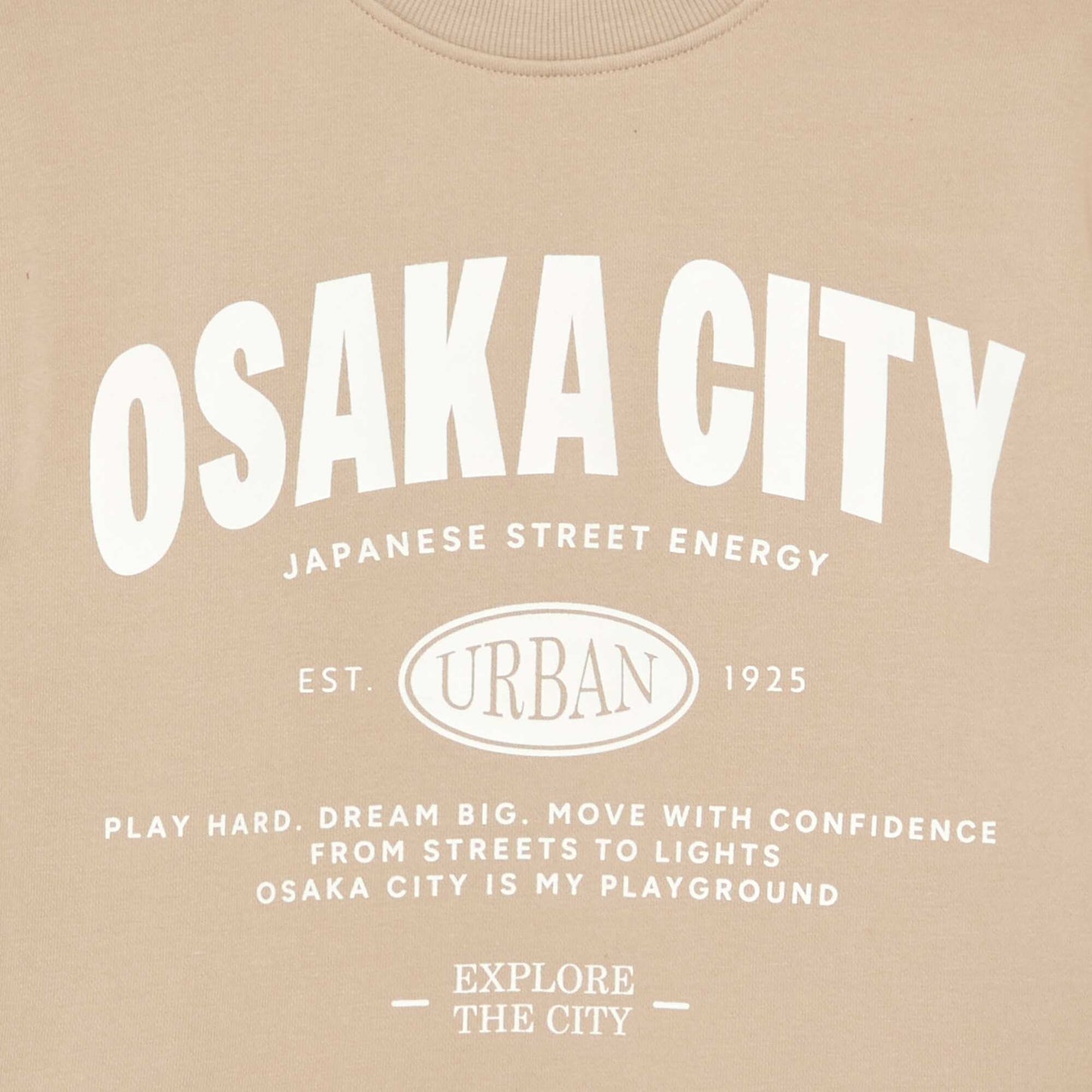 Short-sleeved printed T-shirt BEIGE