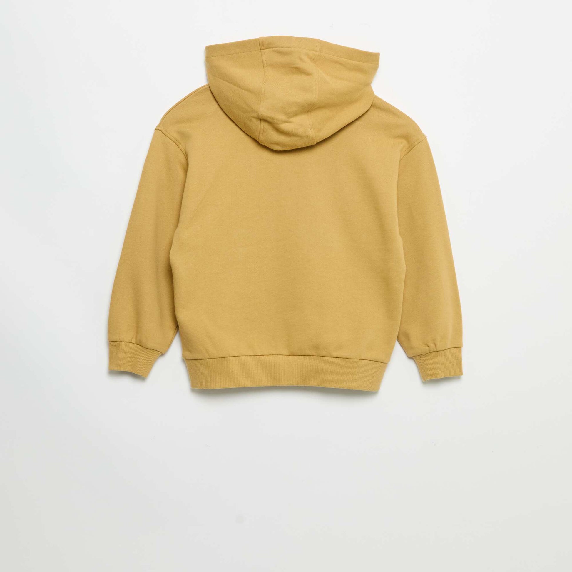 2-Piece Hooded Zip-Up Sweatshirt and Jogging Bottoms Set YELLOW