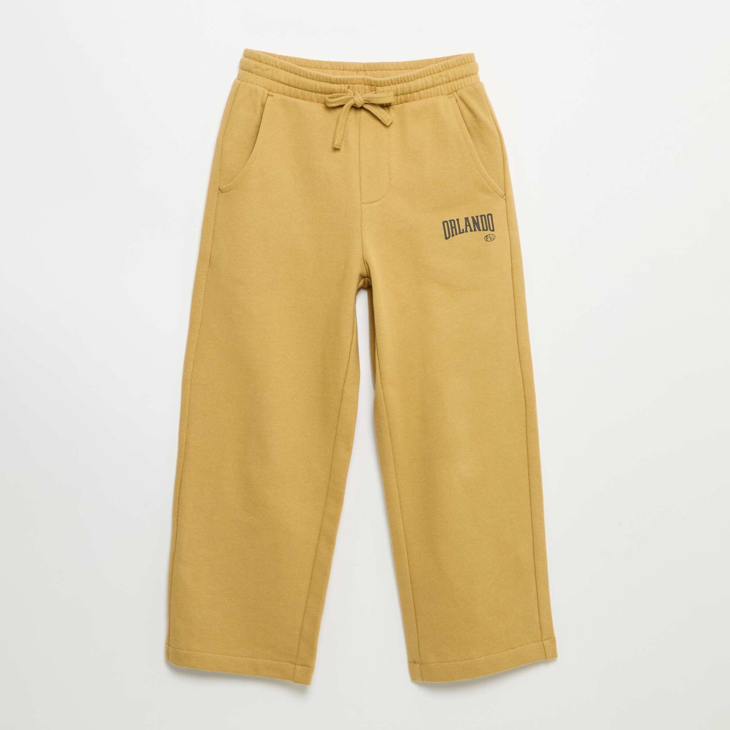 2-Piece Hooded Zip-Up Sweatshirt and Jogging Bottoms Set YELLOW