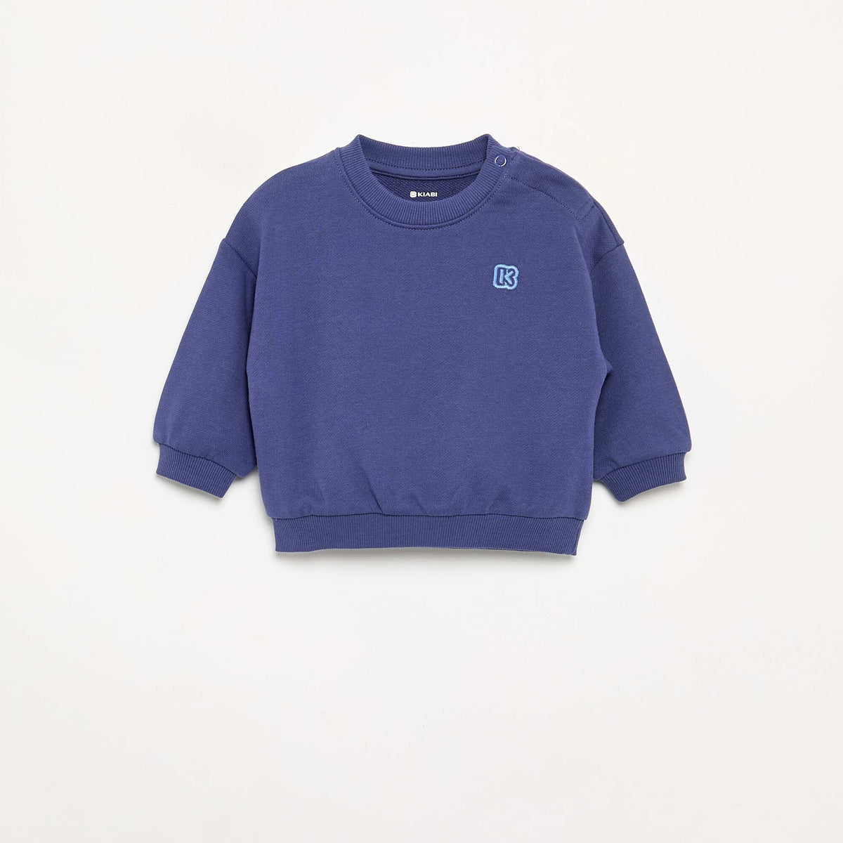 Plain long-sleeved unbrushed fleece sweatshirt for kids - Kiabi BLUE