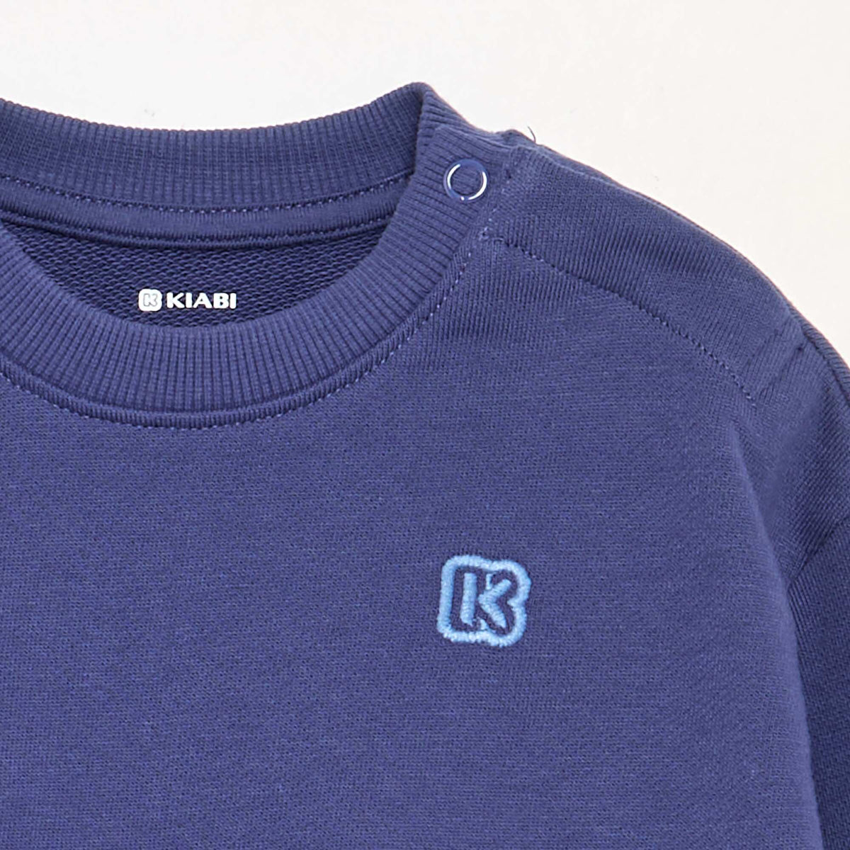 Plain long-sleeved unbrushed fleece sweatshirt for kids - Kiabi BLUE