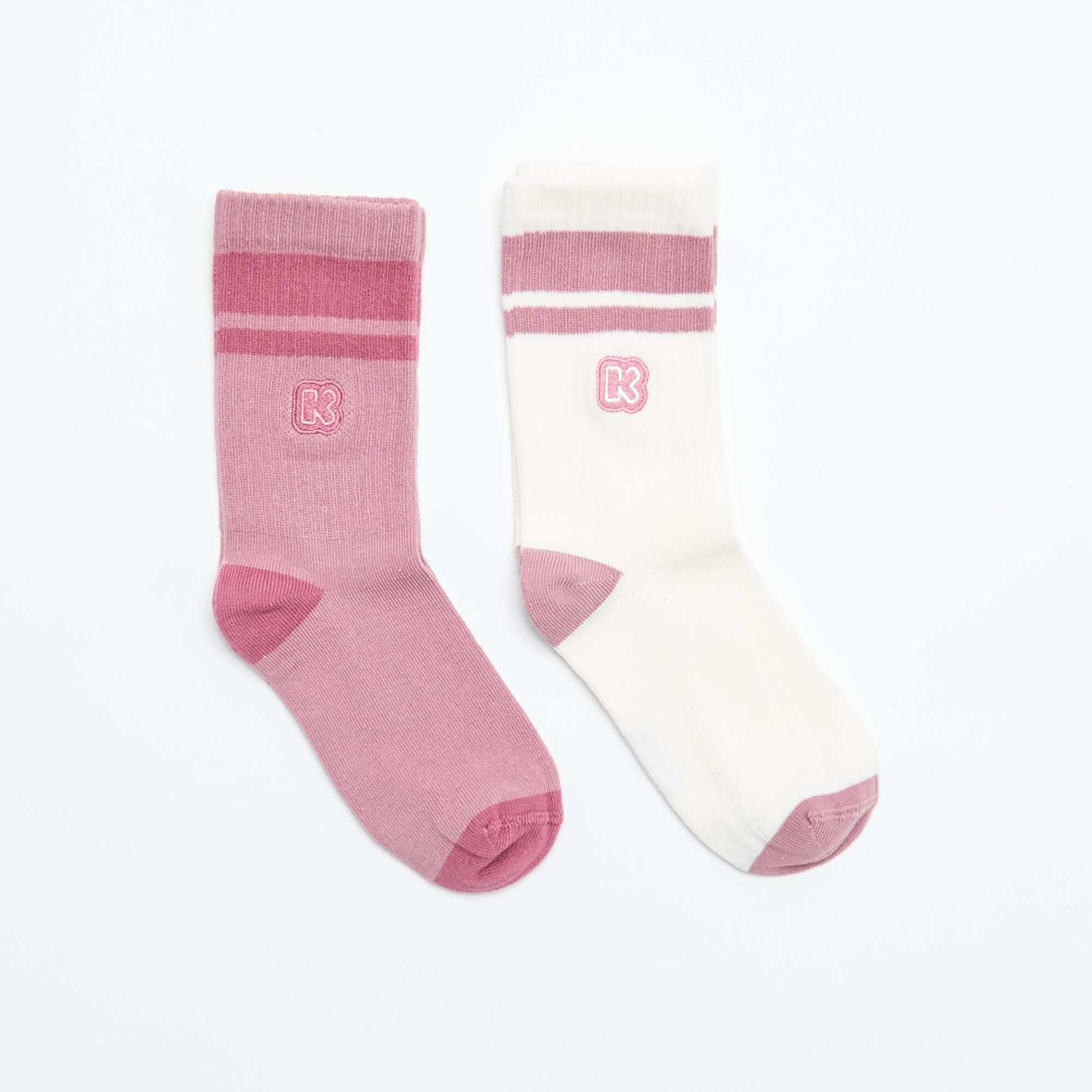2-pack Crew Socks - Ze Marker PINK