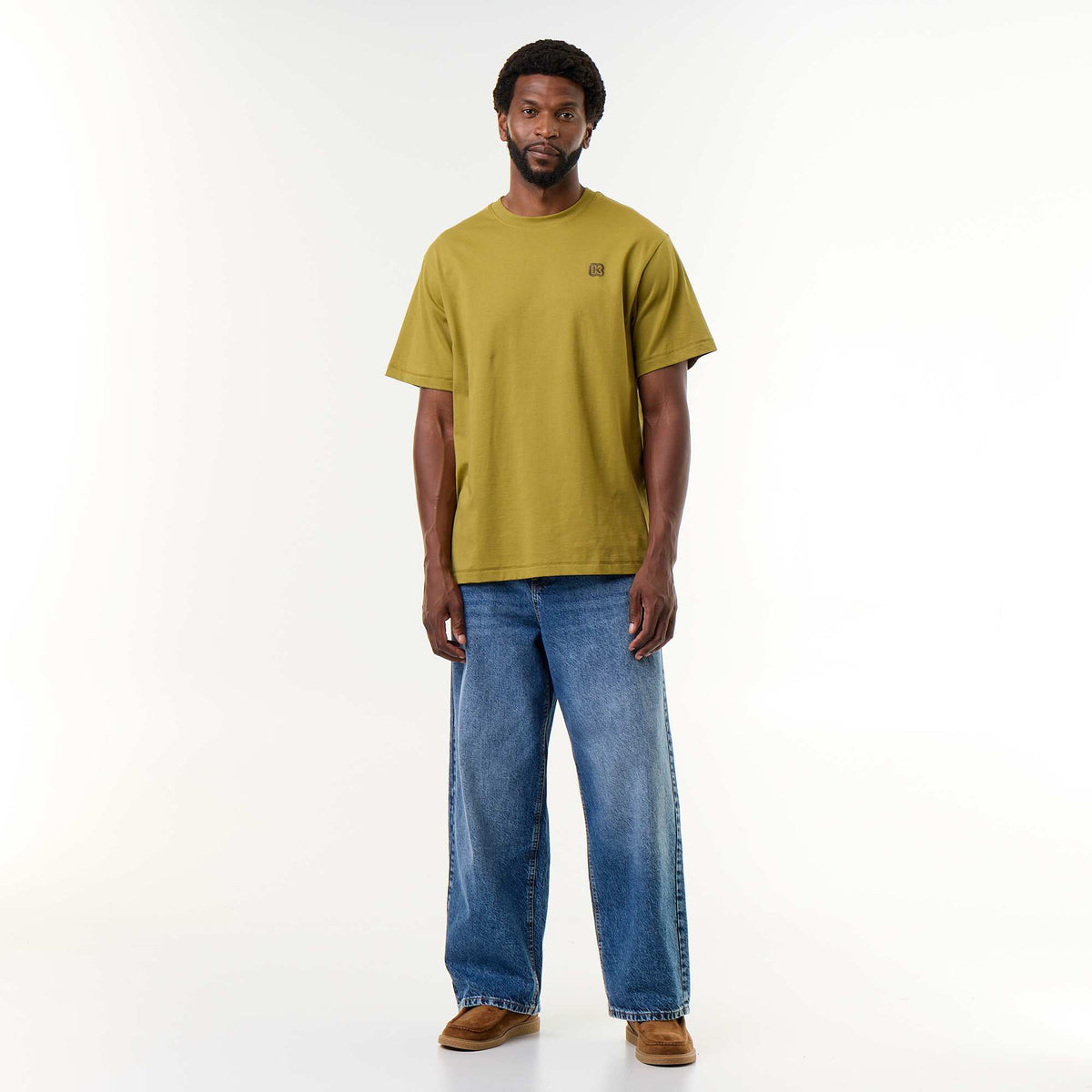 Plain Short-Sleeved Comfort Fit T-Shirt - Kiabi GREEN