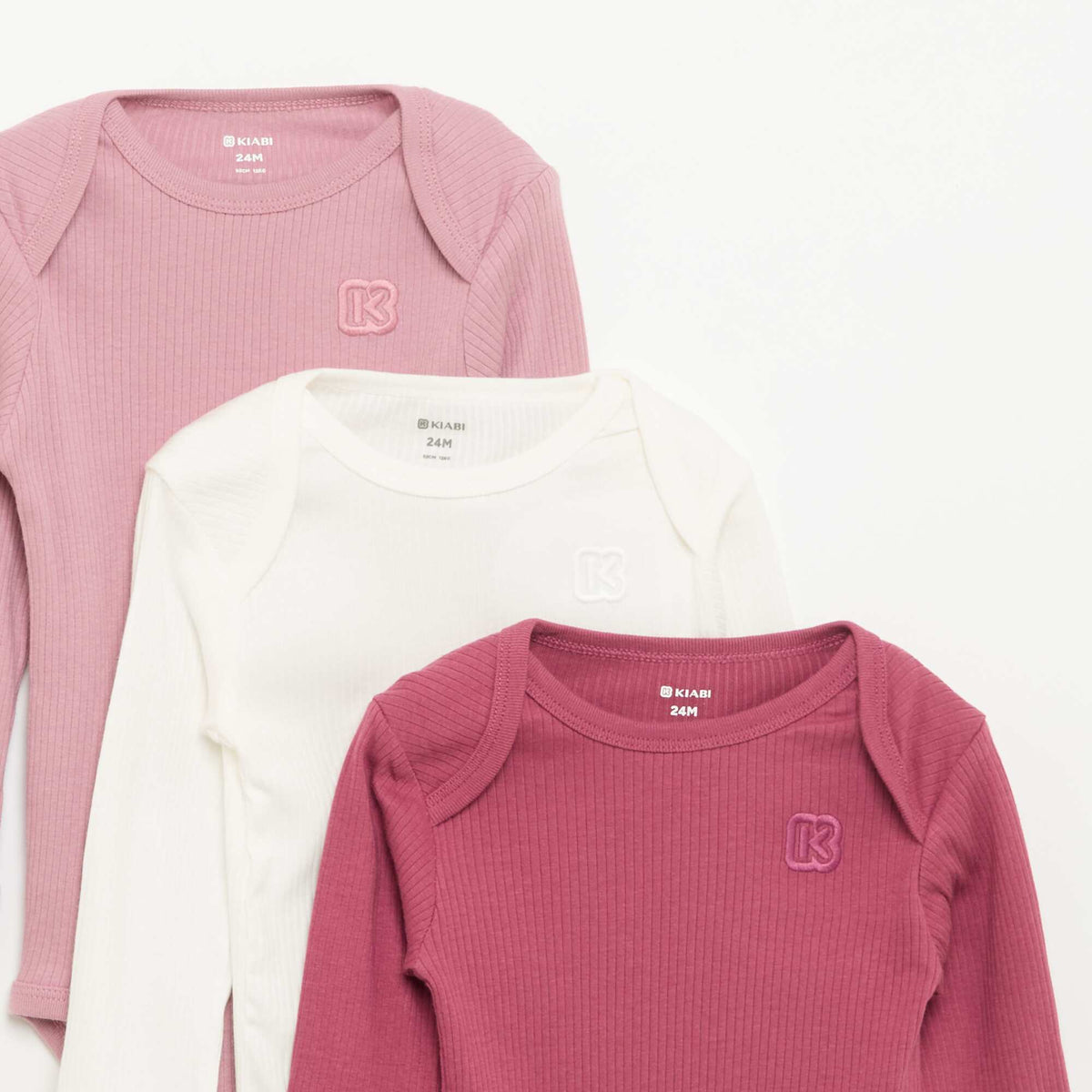 Set of 3 Grow-With-Me Bodysuits - Kiabi PINK