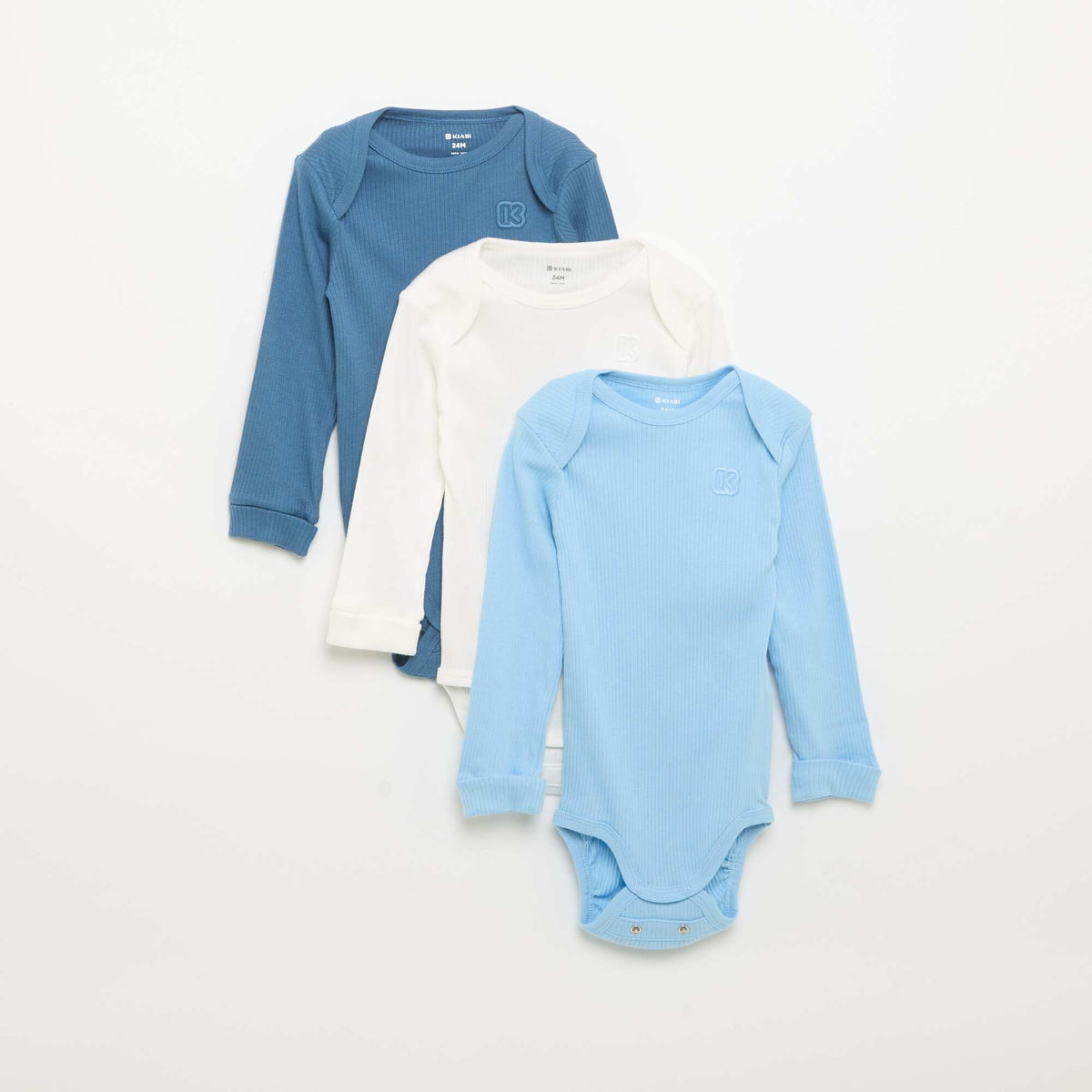 Set of 3 Grow-With-Me Bodysuits - Kiabi BLUE